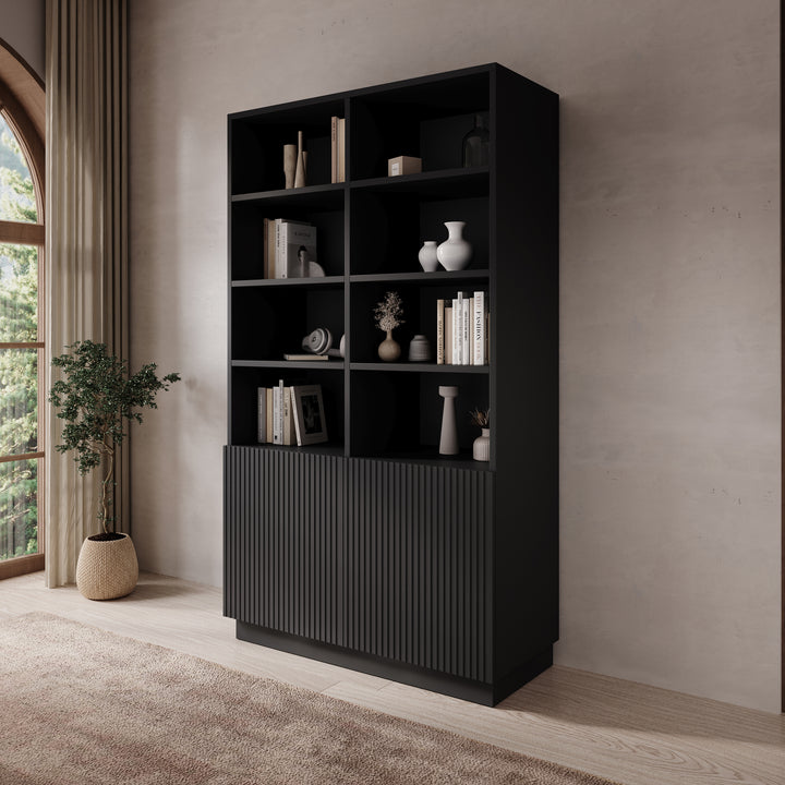Lucera - Boekenkast - Zwart - 100x42x173 cm