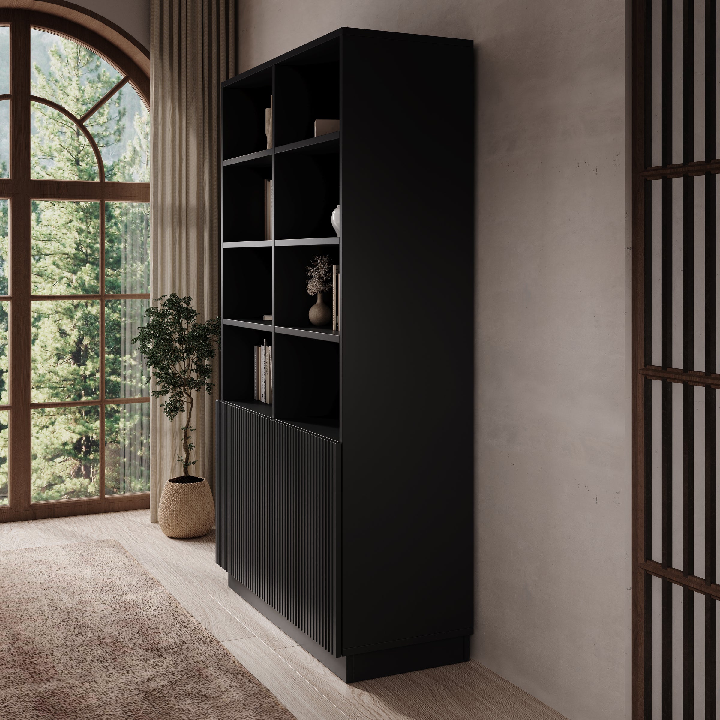 Lucera - Boekenkast - Zwart - 100x42x173 cm