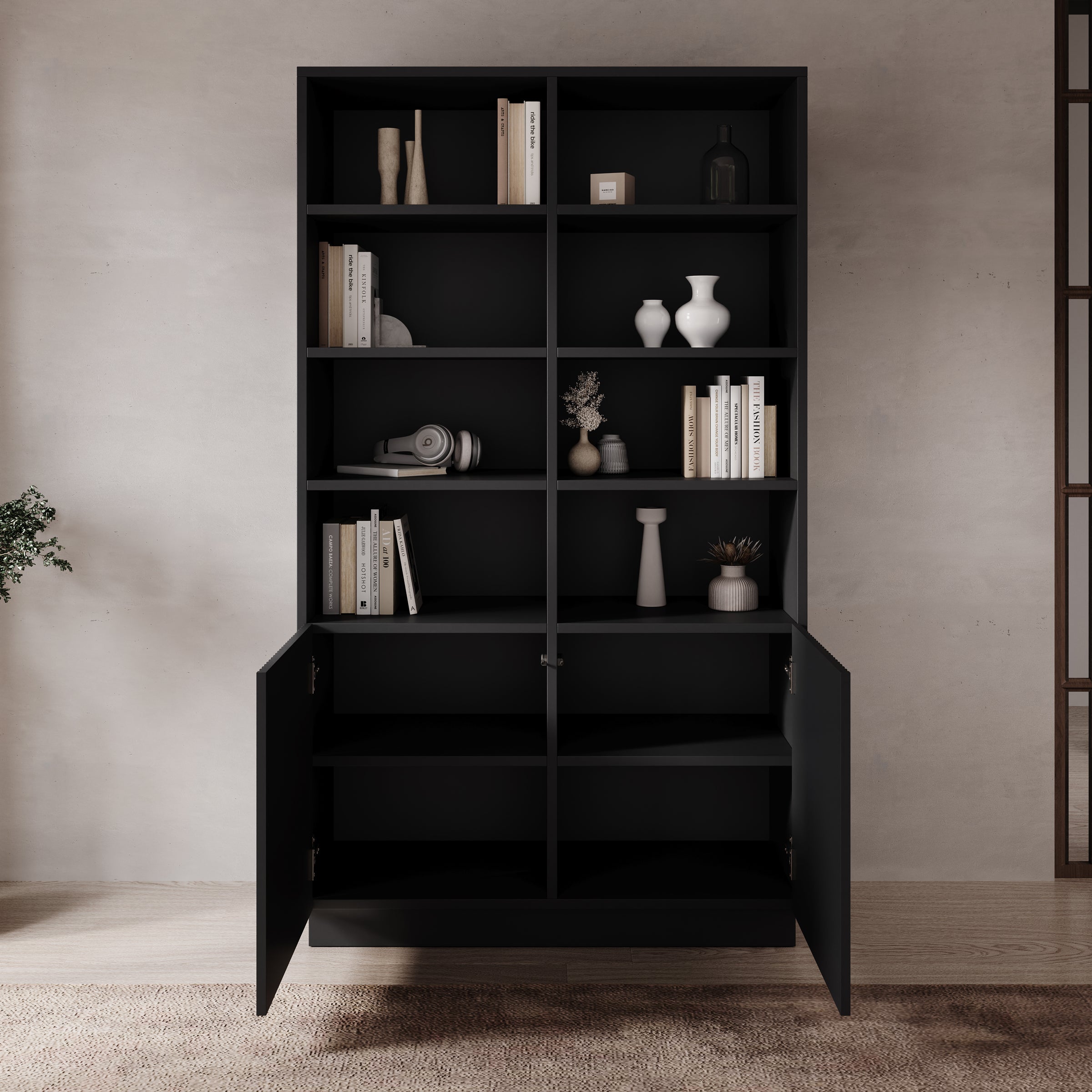 Lucera - Boekenkast - Zwart - 100x42x173 cm