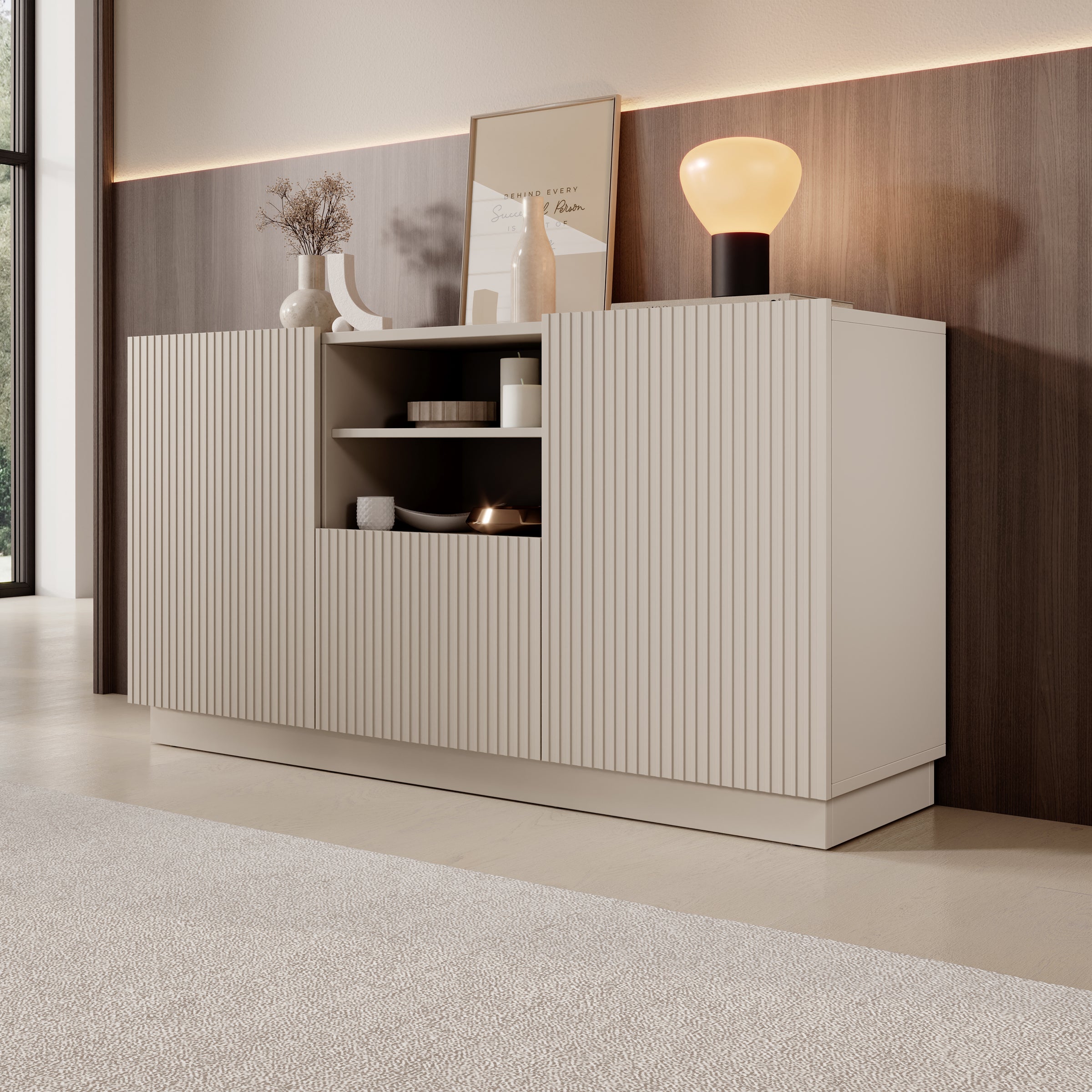Lucera - Dressoir - Beige - 150x42x78 cm