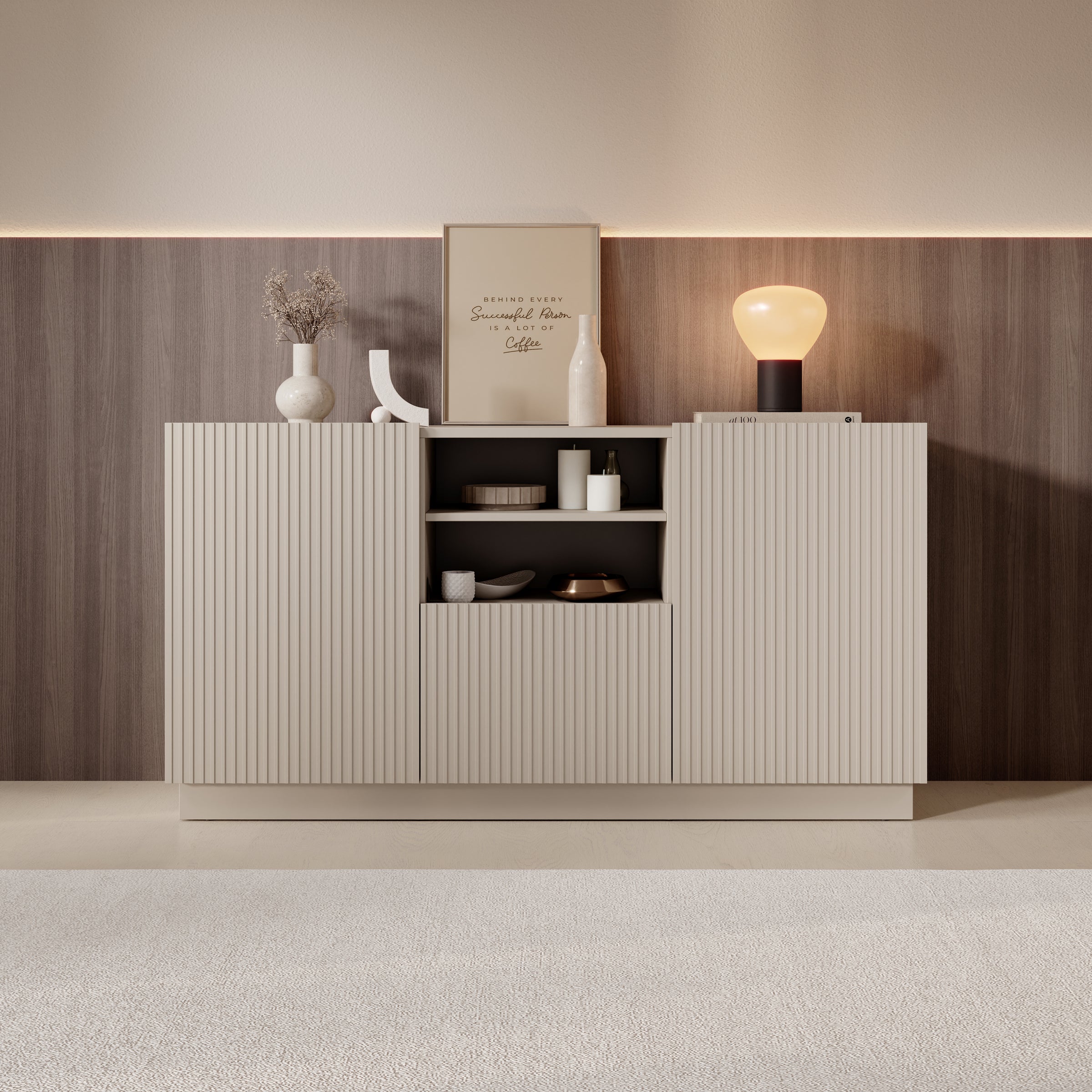 Lucera - Dressoir - Beige - 150x42x78 cm
