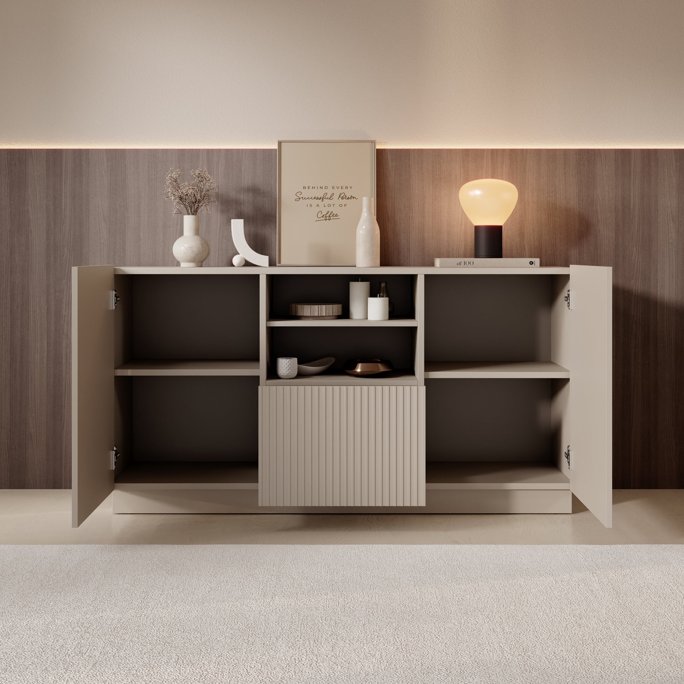 Lucera - Dressoir - Beige - 150x42x78 cm