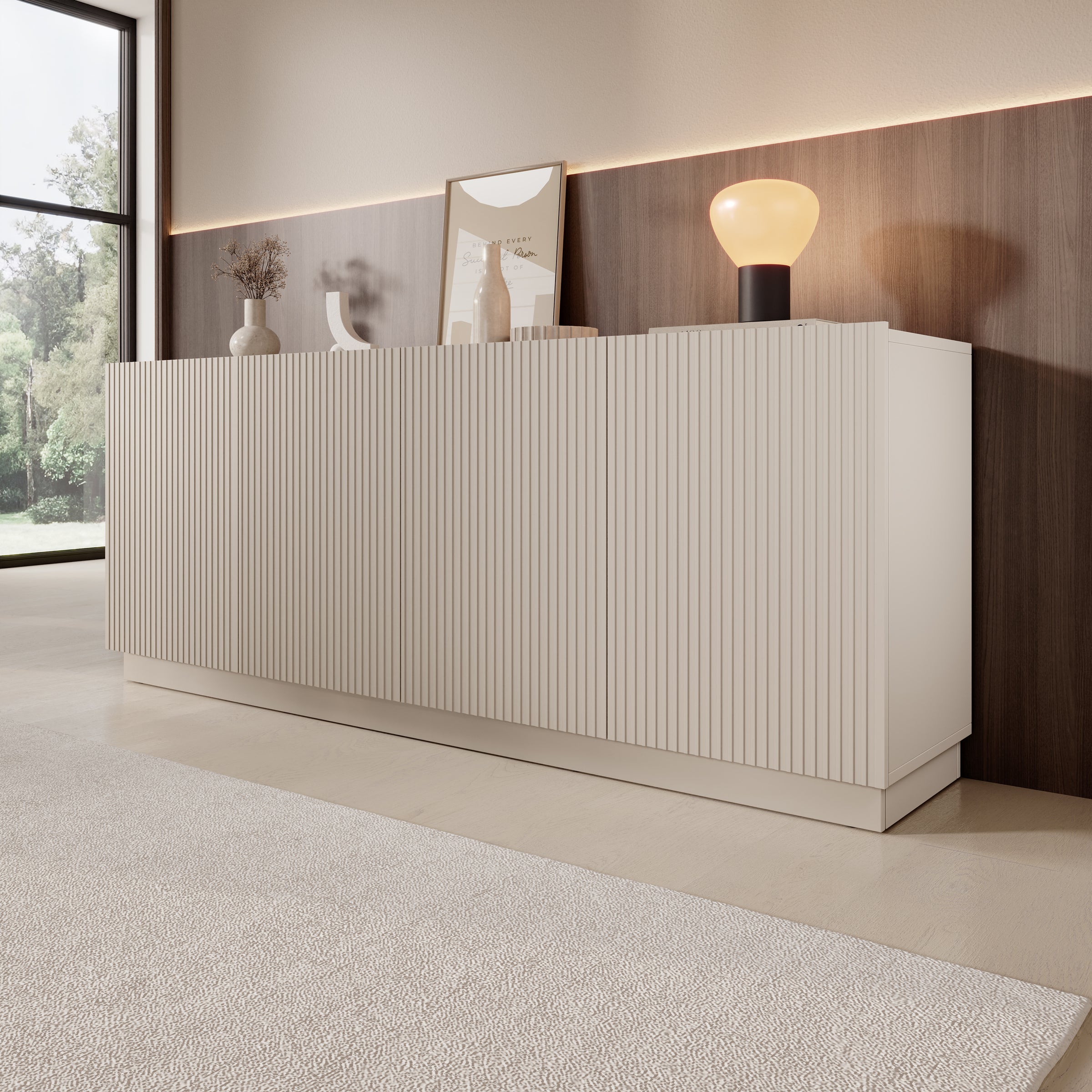 Lucera - Dressoir - Beige - 200x42x78 cm