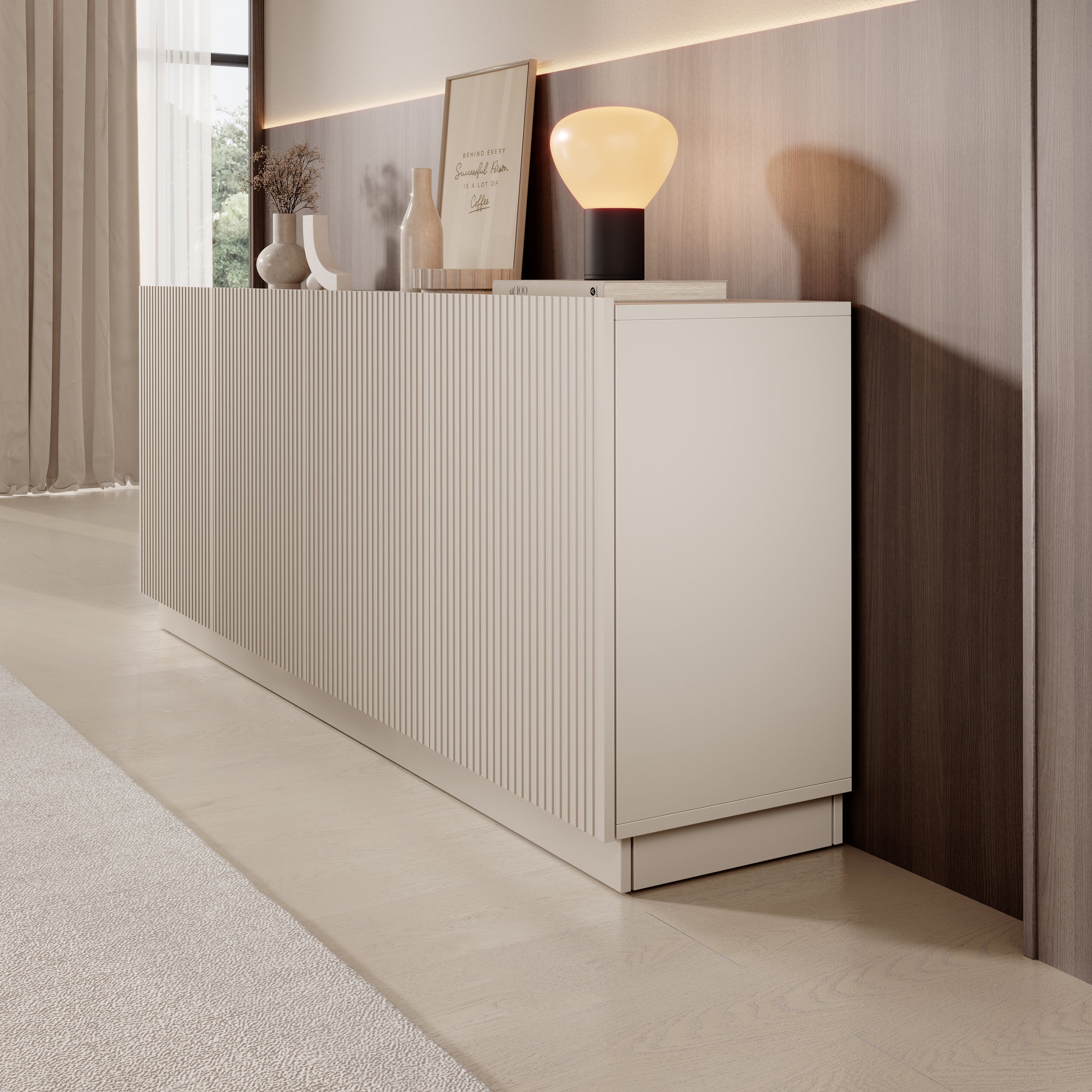Lucera - Dressoir - Beige - 200x42x78 cm