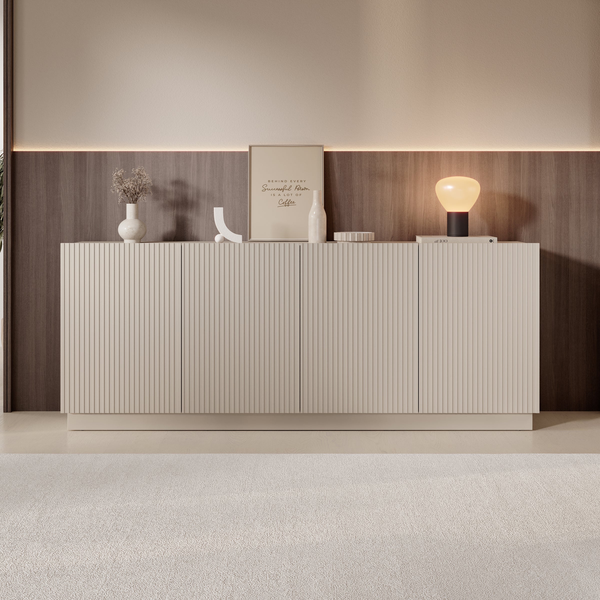 Lucera - Dressoir - Beige - 200x42x78 cm