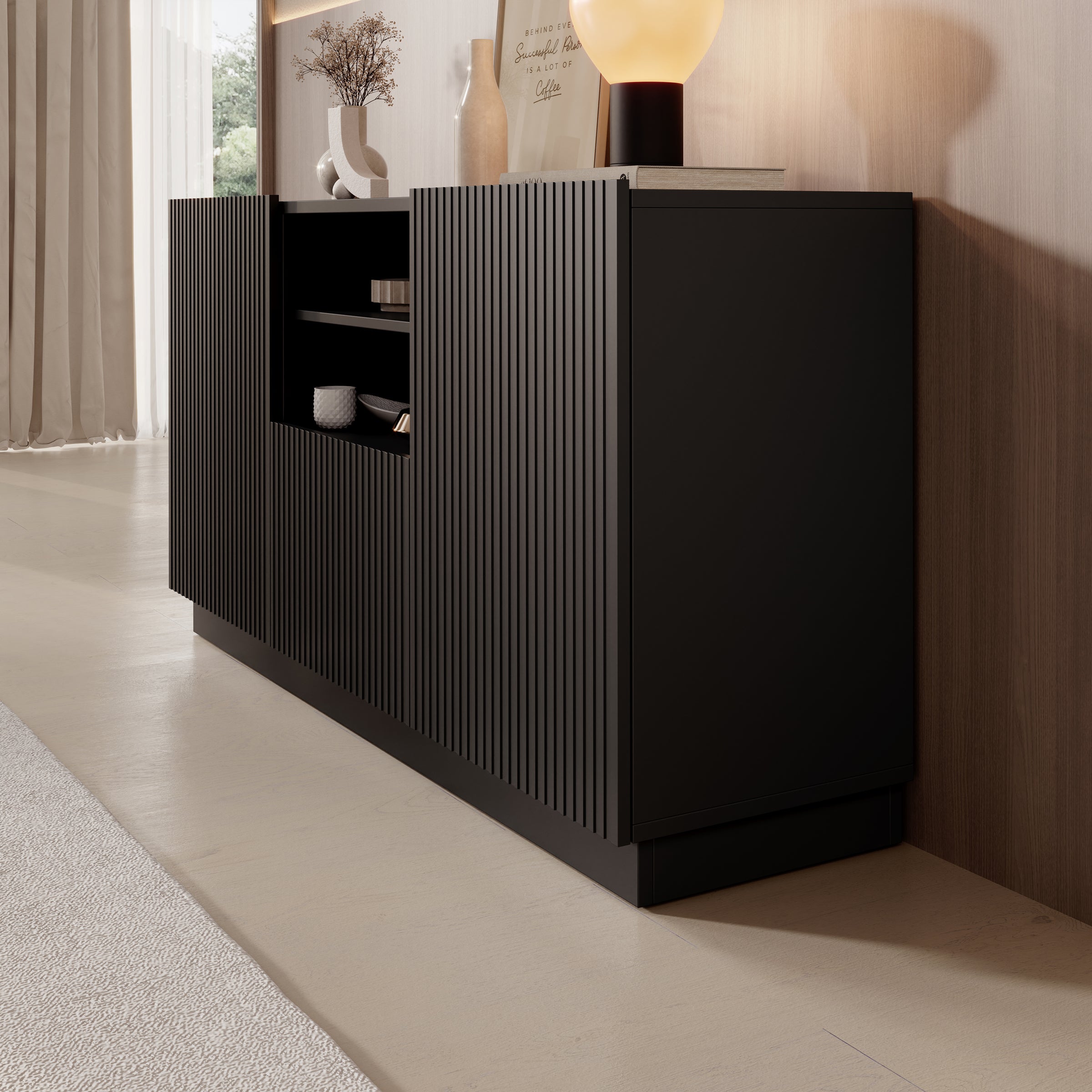 Lucera - Dressoir - Zwart - 150x42x78 cm