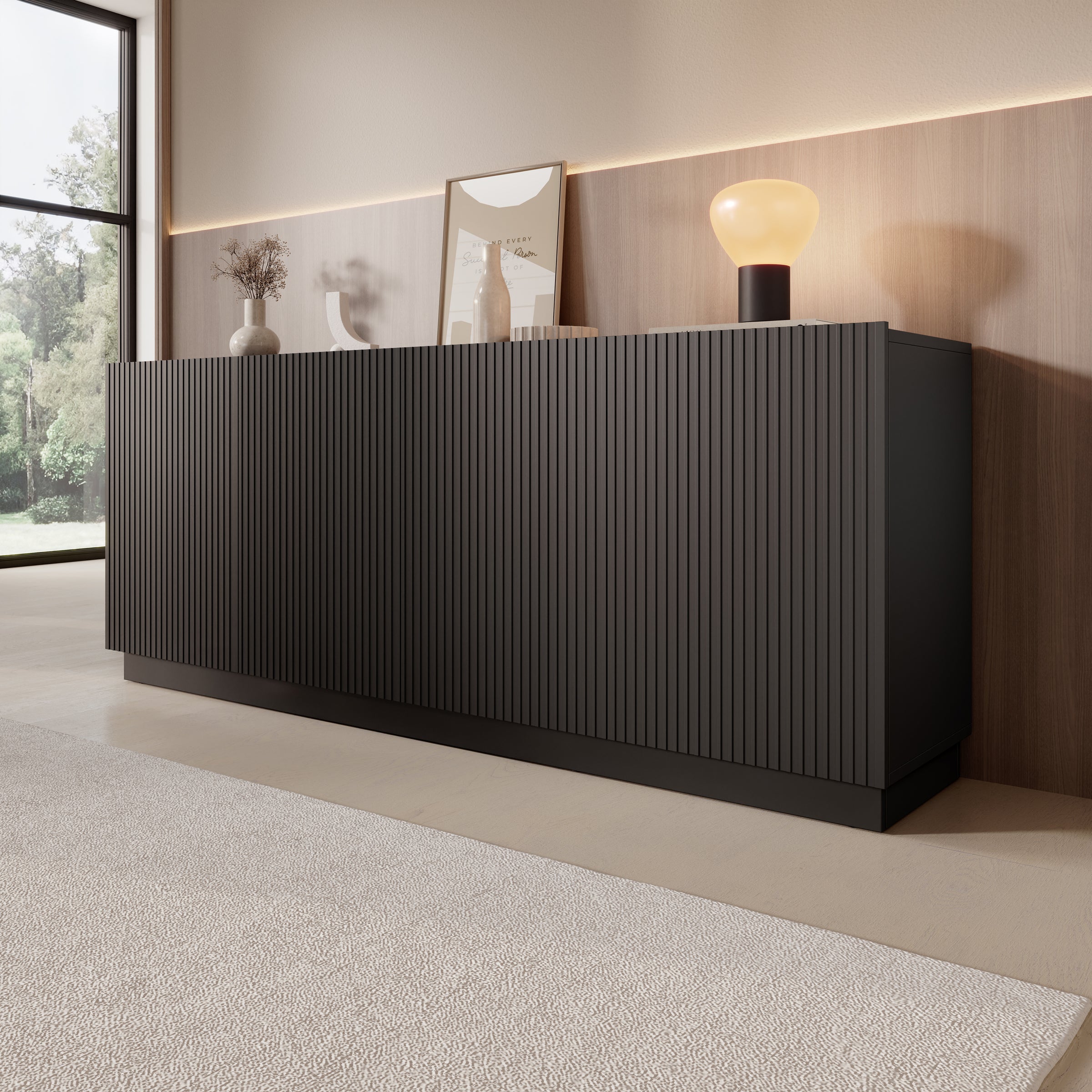 Lucera - Dressoir - Zwart - 200x42x78 cm