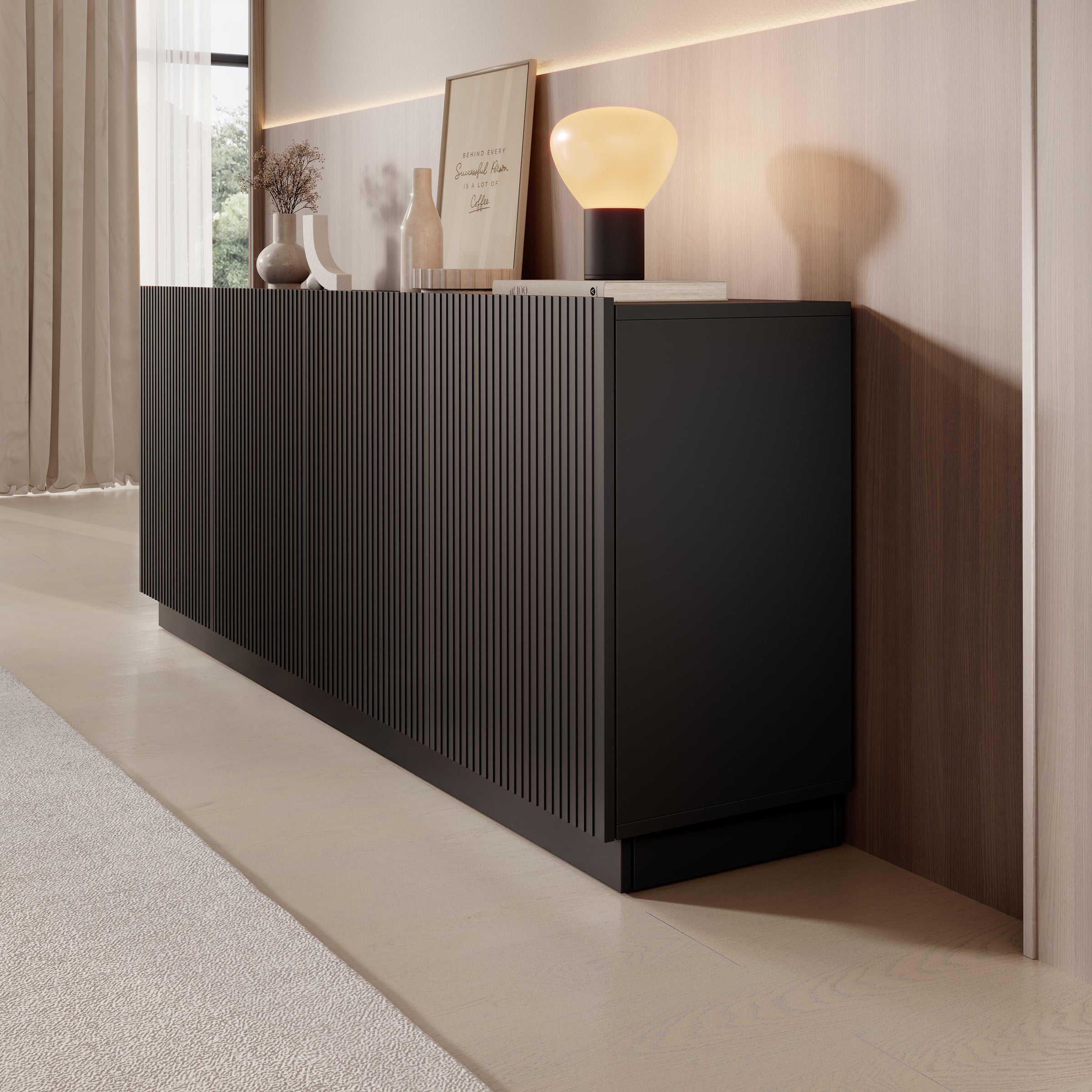 Lucera - Dressoir - Zwart - 200x42x78 cm