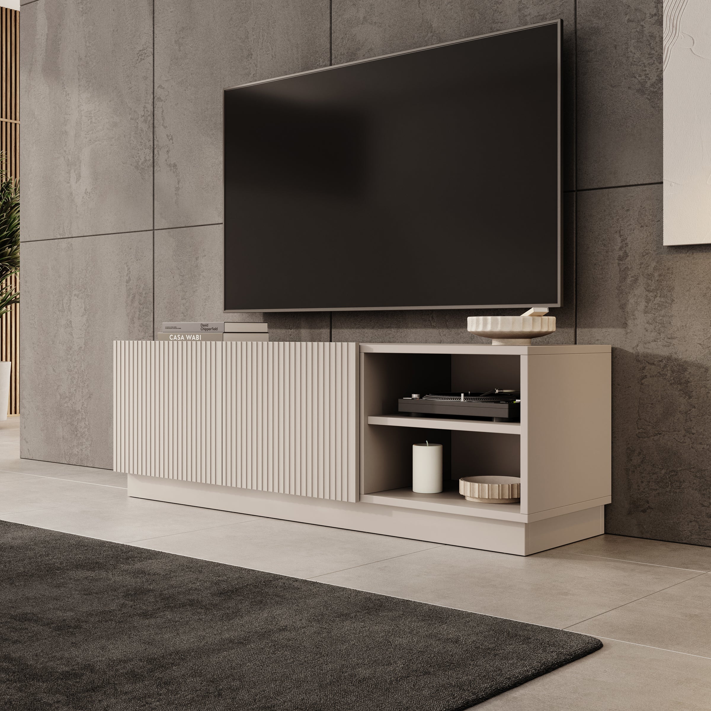 Lucera - TV-Meubel - Beige - 150x42x48 cm