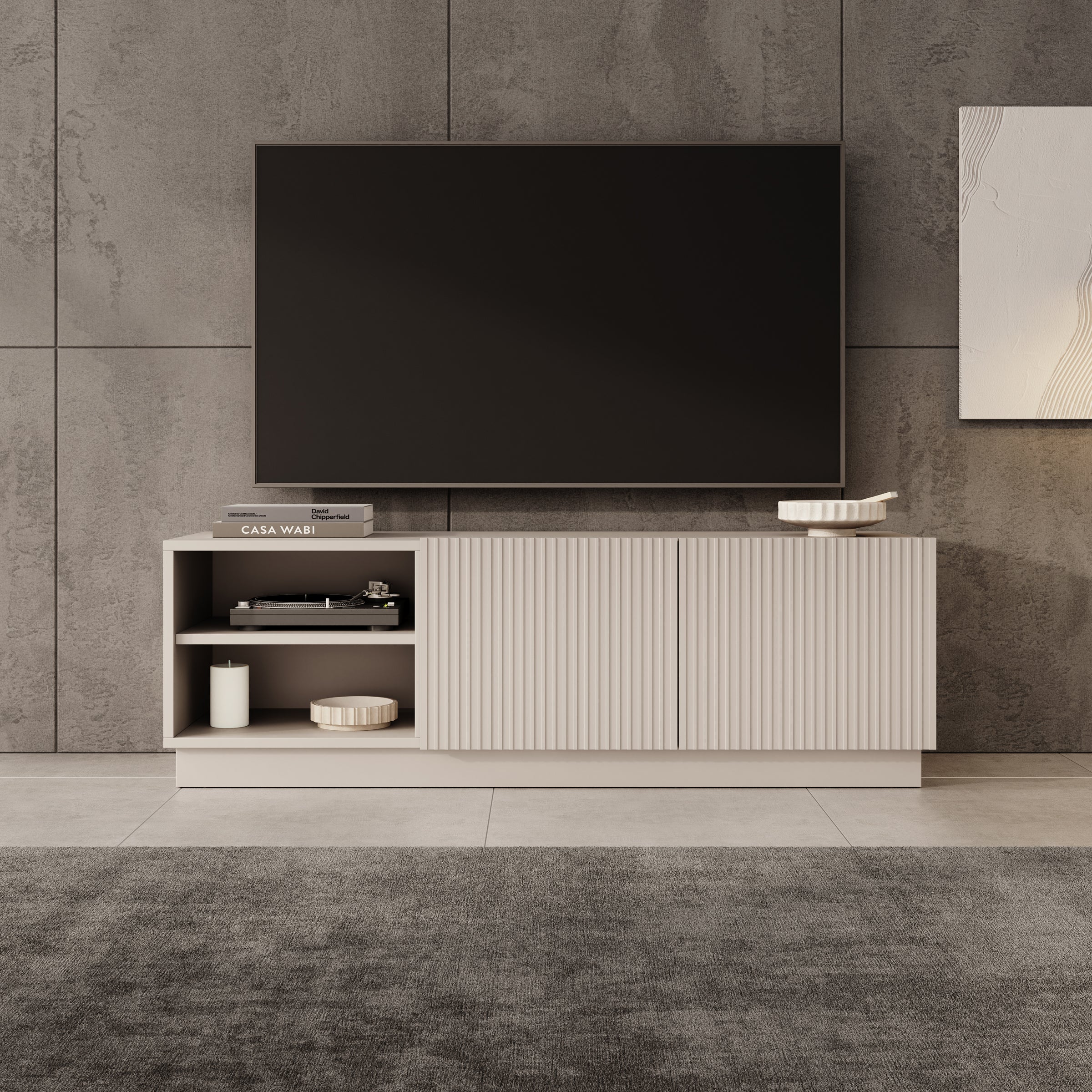 Lucera - TV-Meubel - Beige - 150x42x48 cm