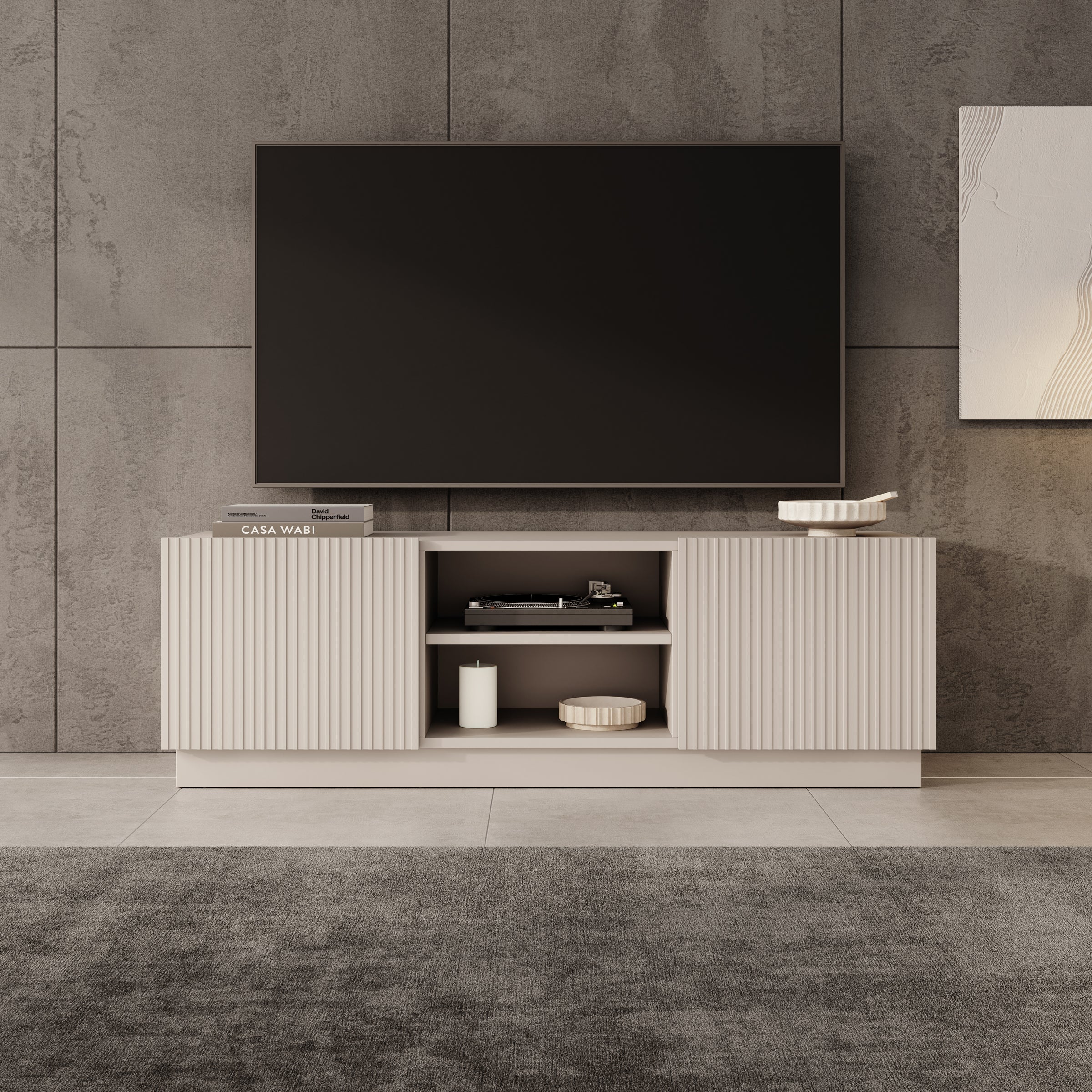 Lucera - TV-Meubel - Beige - 150x42x48 cm