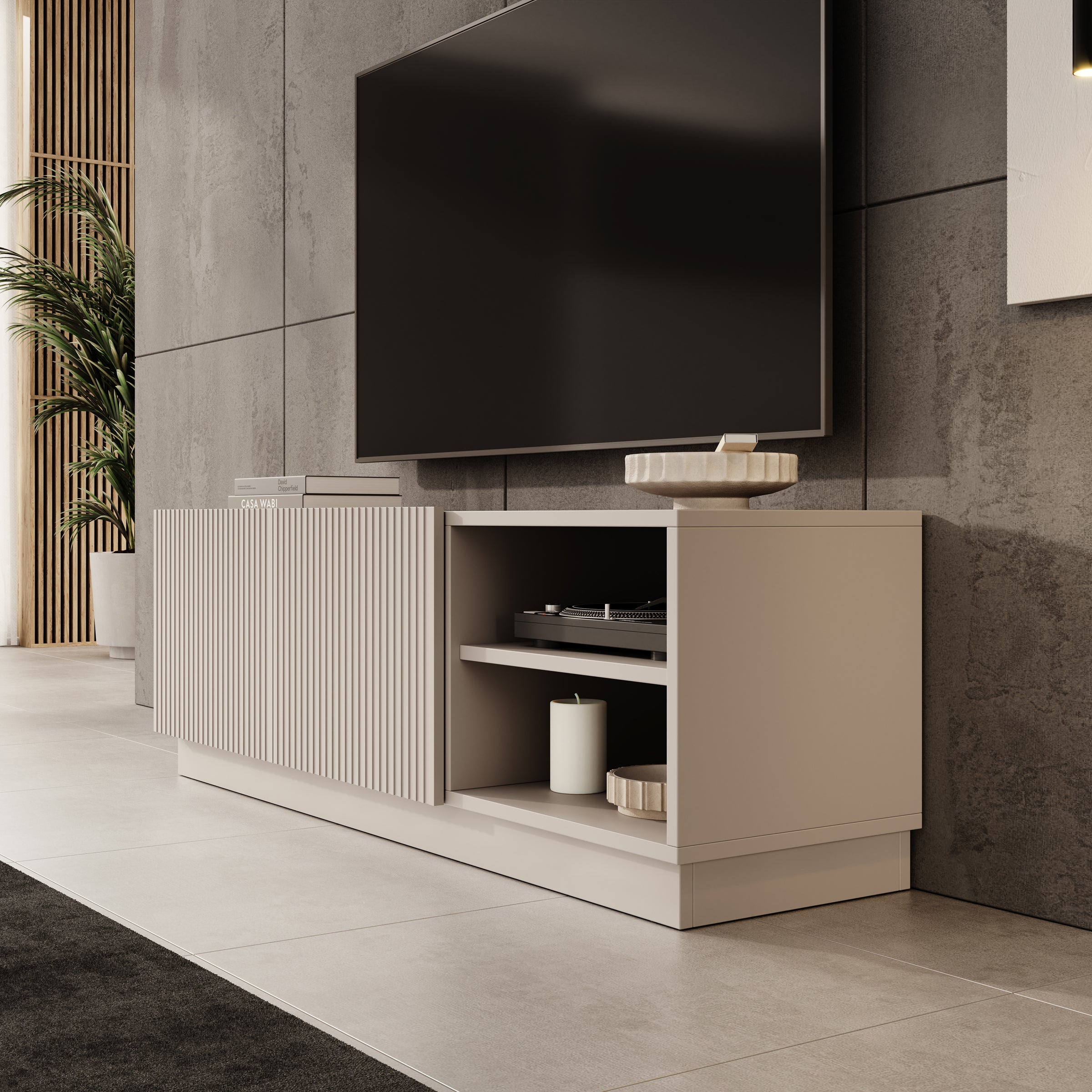 Lucera - TV-Meubel - Beige - 150x42x48 cm