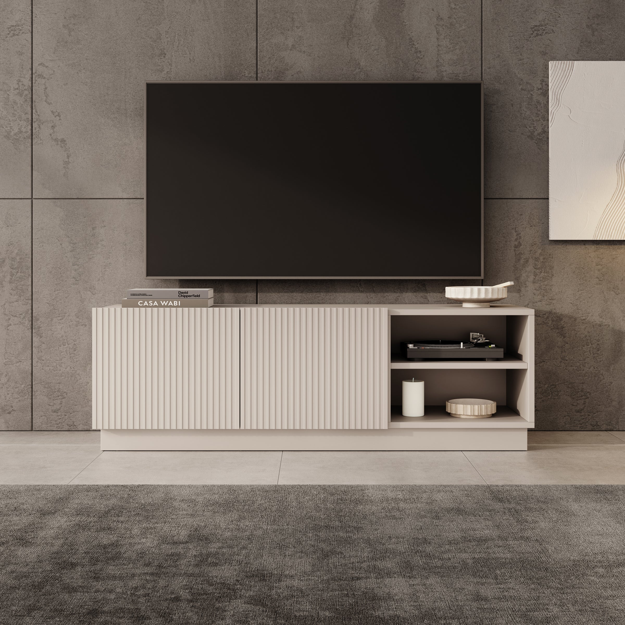 Lucera - TV-Meubel - Beige - 150x42x48 cm