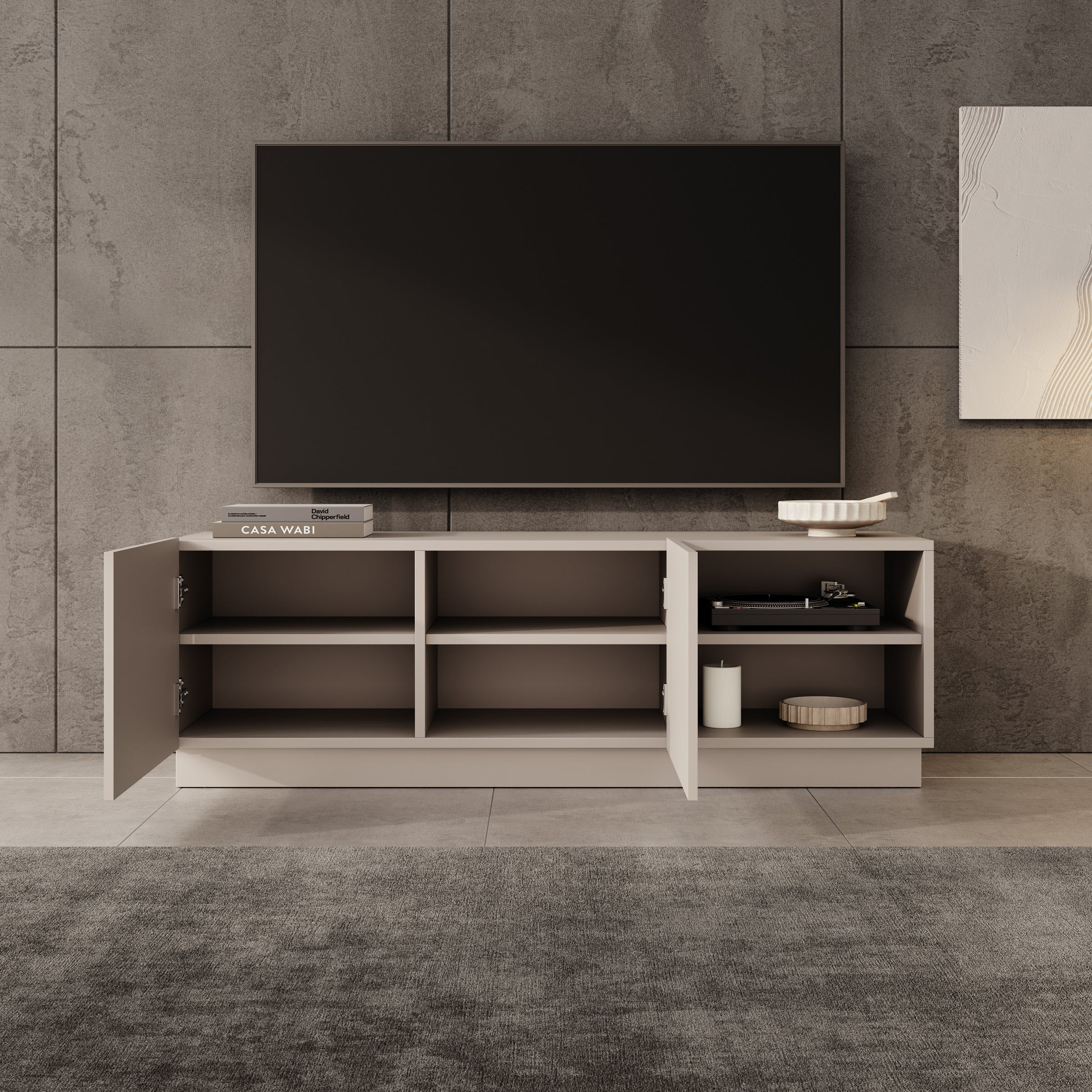 Lucera - TV-Meubel - Beige - 150x42x48 cm
