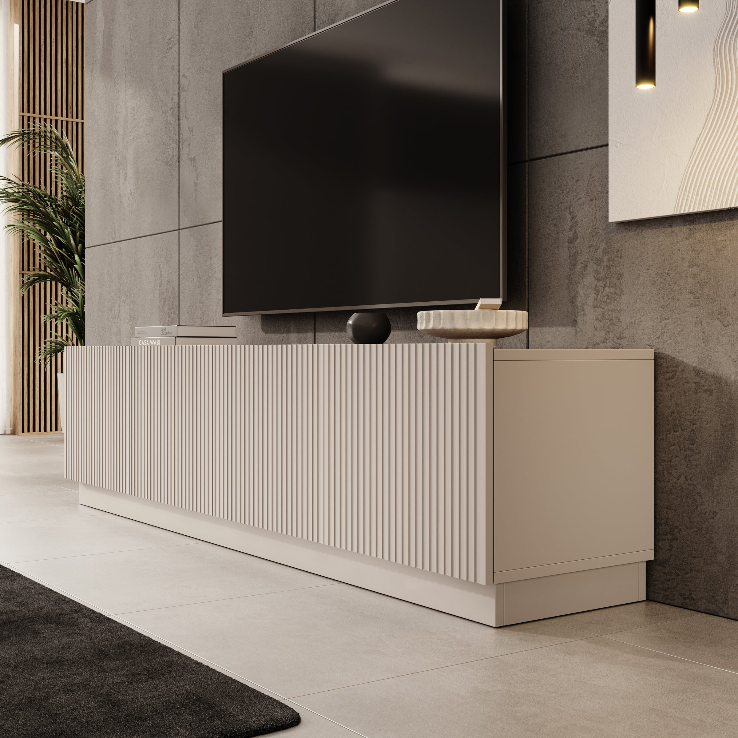 Lucera - TV-Meubel - Beige - 200x42x48 cm