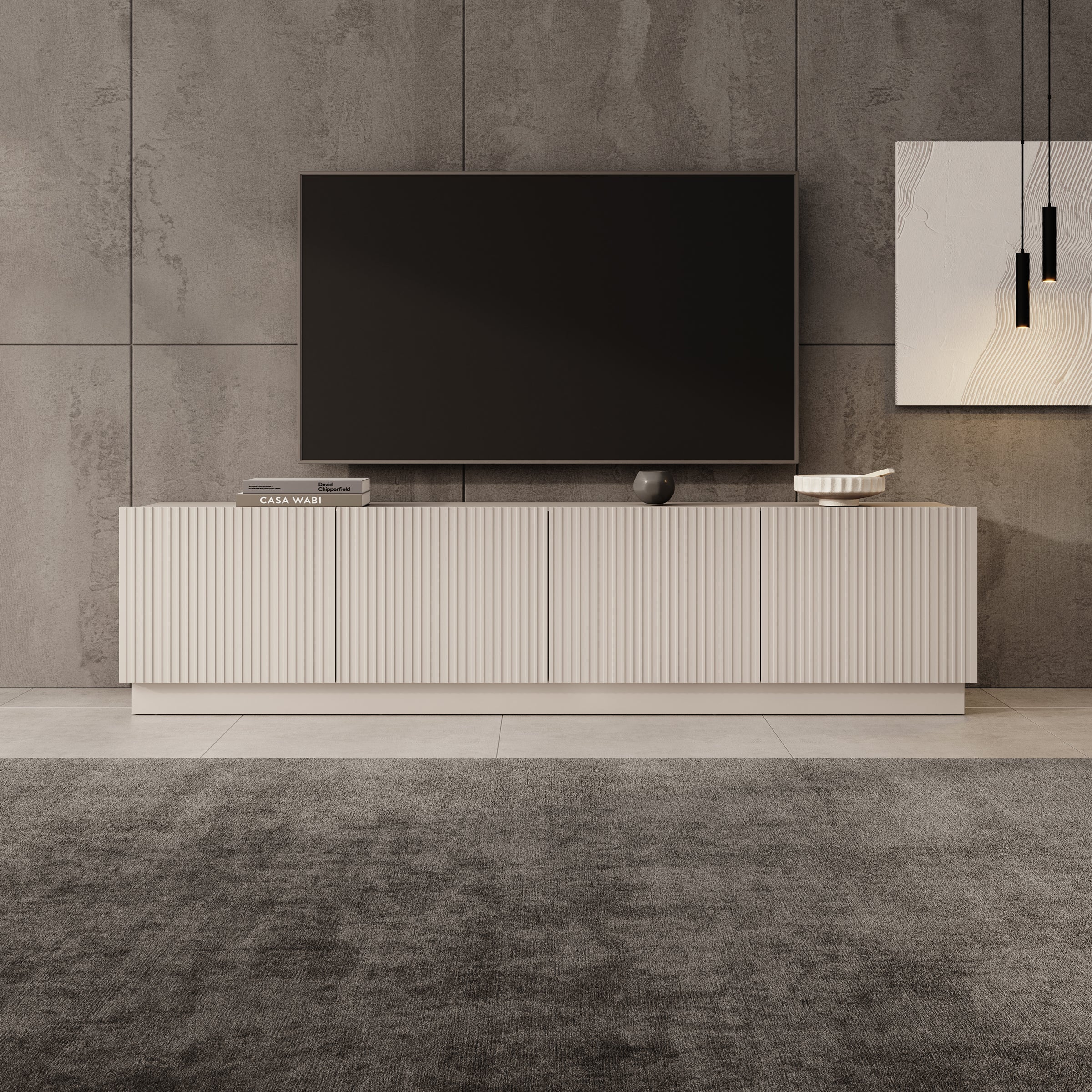 Lucera - TV-Meubel - Beige - 200x42x48 cm