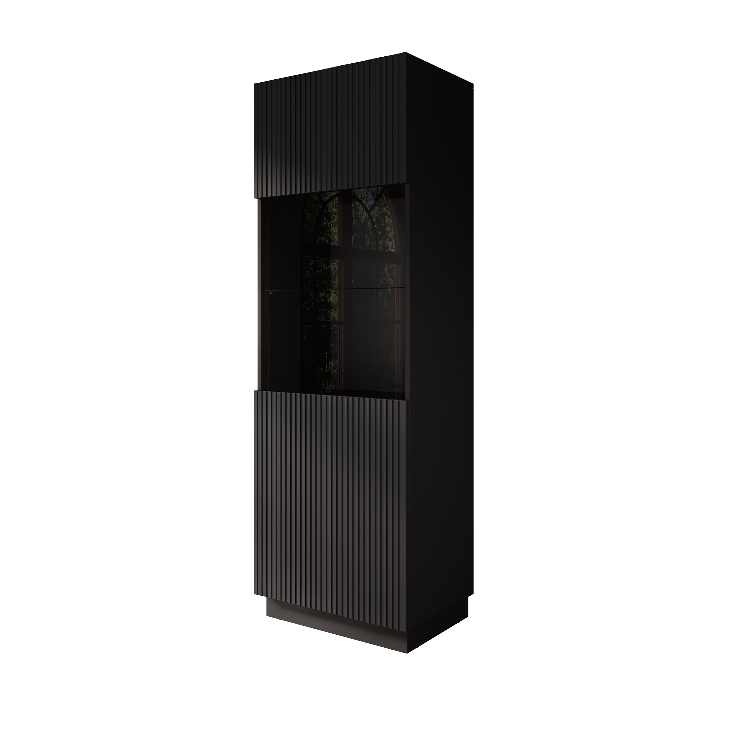 Lucera - Vitrinekast - Zwart - 60x42x178 cm