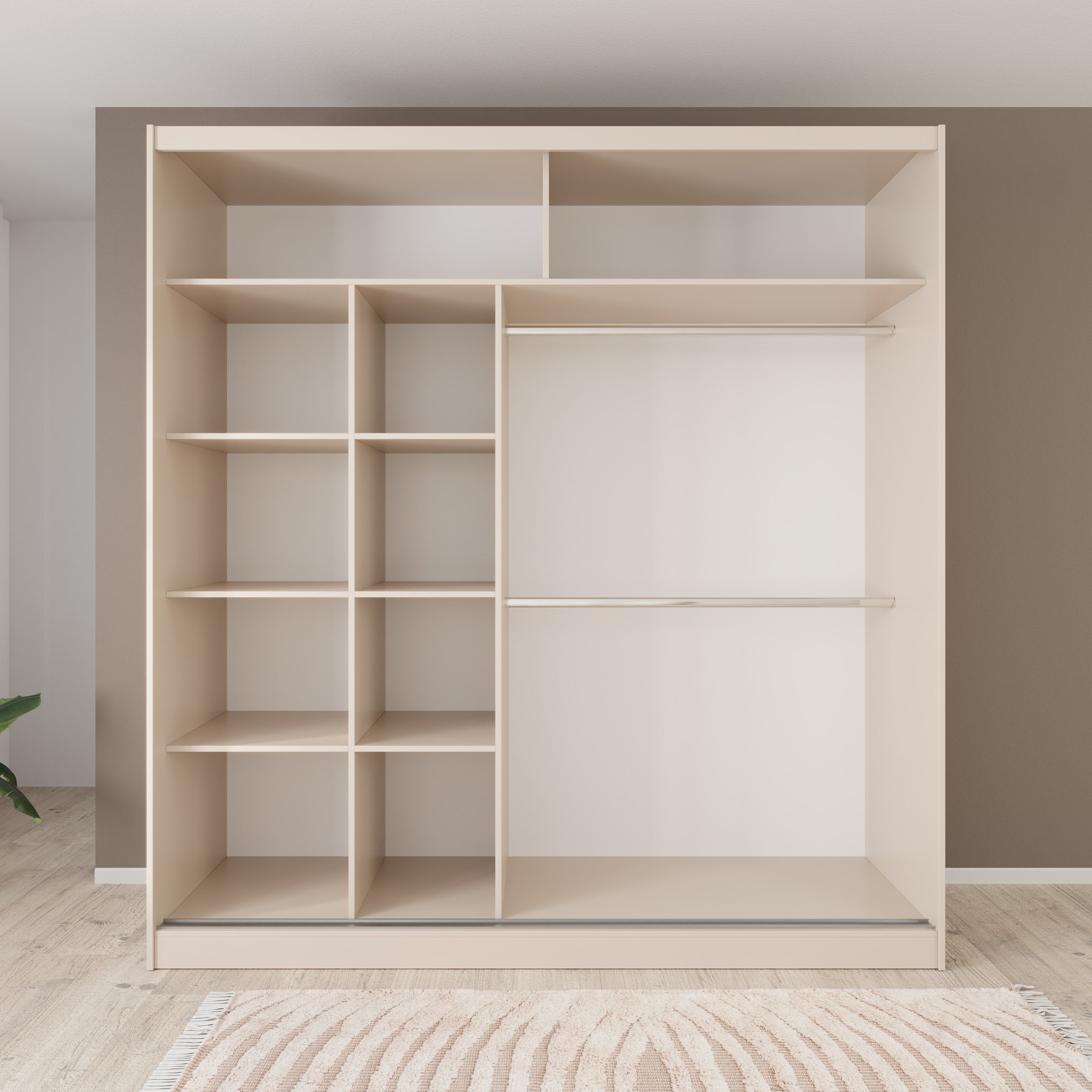 Lumivera - Kledingkast met schuifdeuren - Beige - 203x60x215