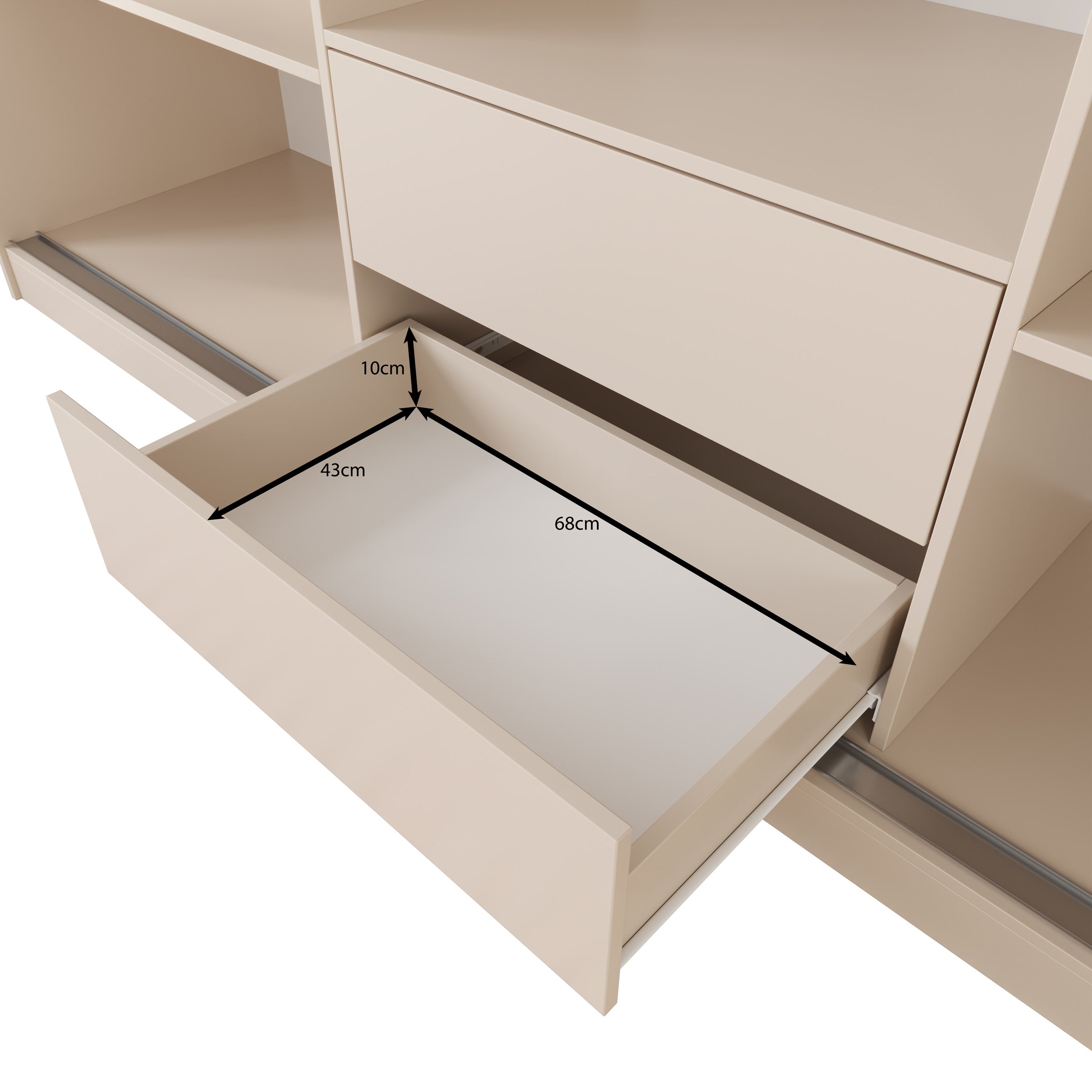 Lumivera - Kledingkast met schuifdeuren - Beige - 250x60x215