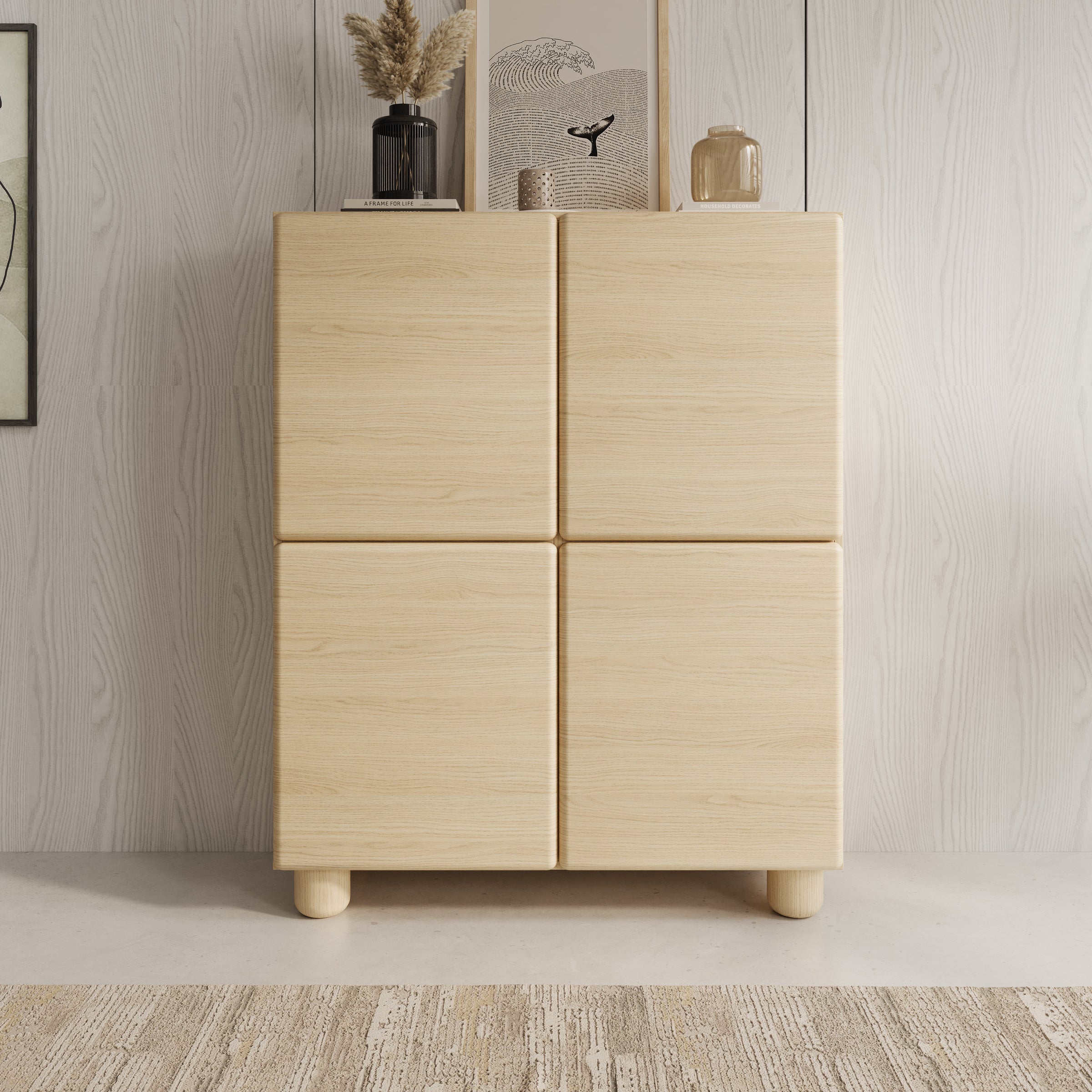 Luvano - Dressoir - Licht eikenpatron - 100x38x125 cm