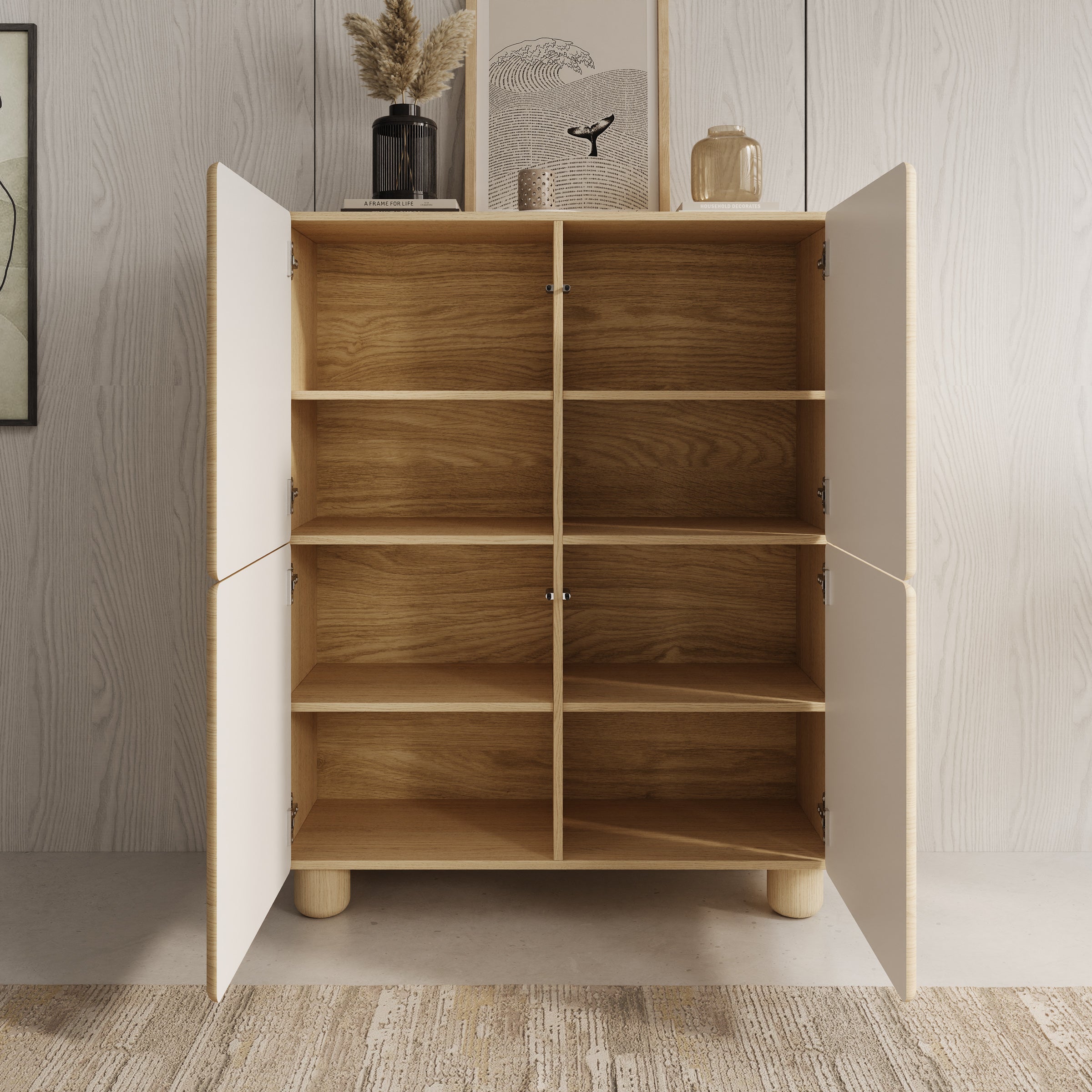 Luvano - Dressoir - Licht eikenpatron - 100x38x125 cm