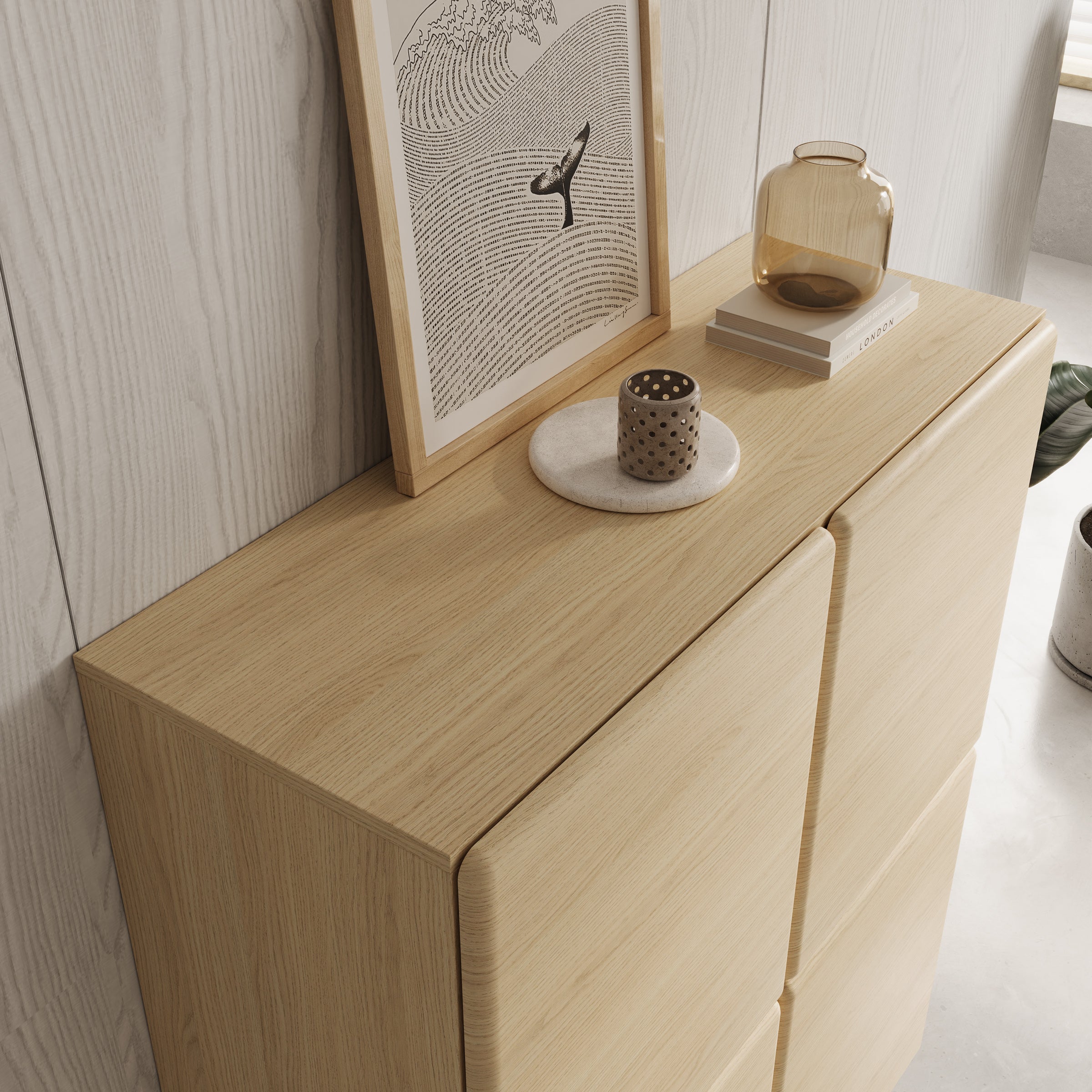 Luvano - Dressoir - Licht eikenpatron - 100x38x125 cm