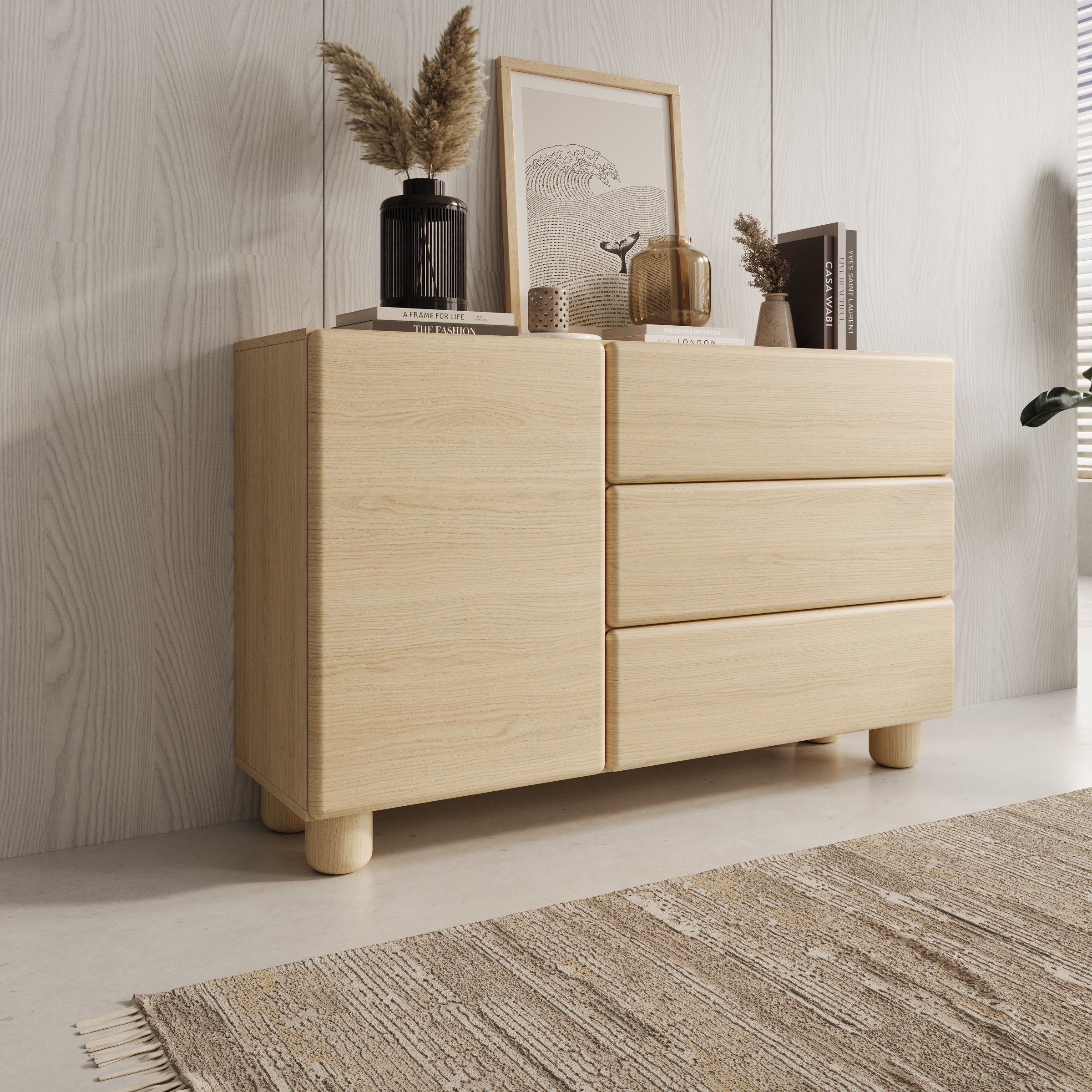 Luvano - Dressoir - Licht eikenpatron - 130x38x80 cm