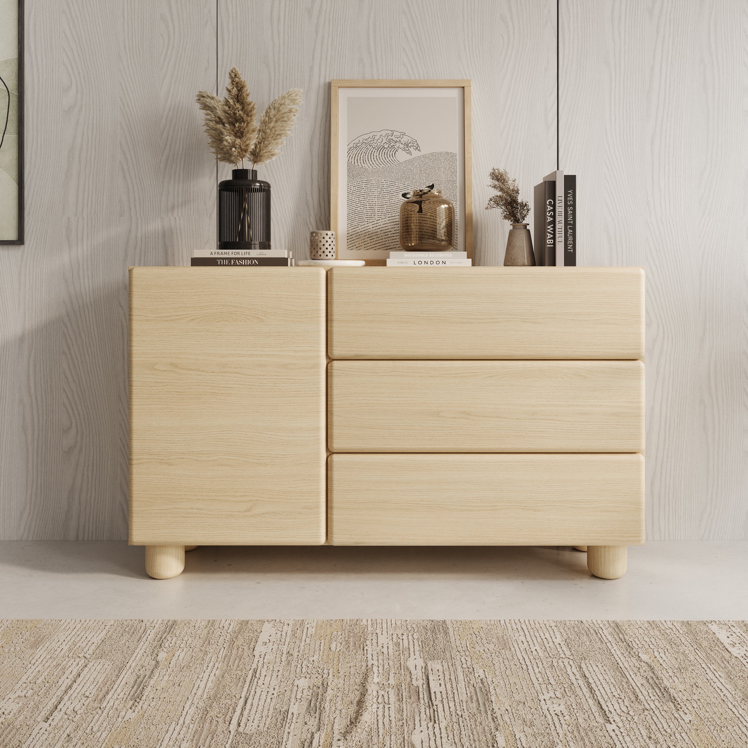 Luvano - Dressoir - Licht eikenpatron - 130x38x80 cm