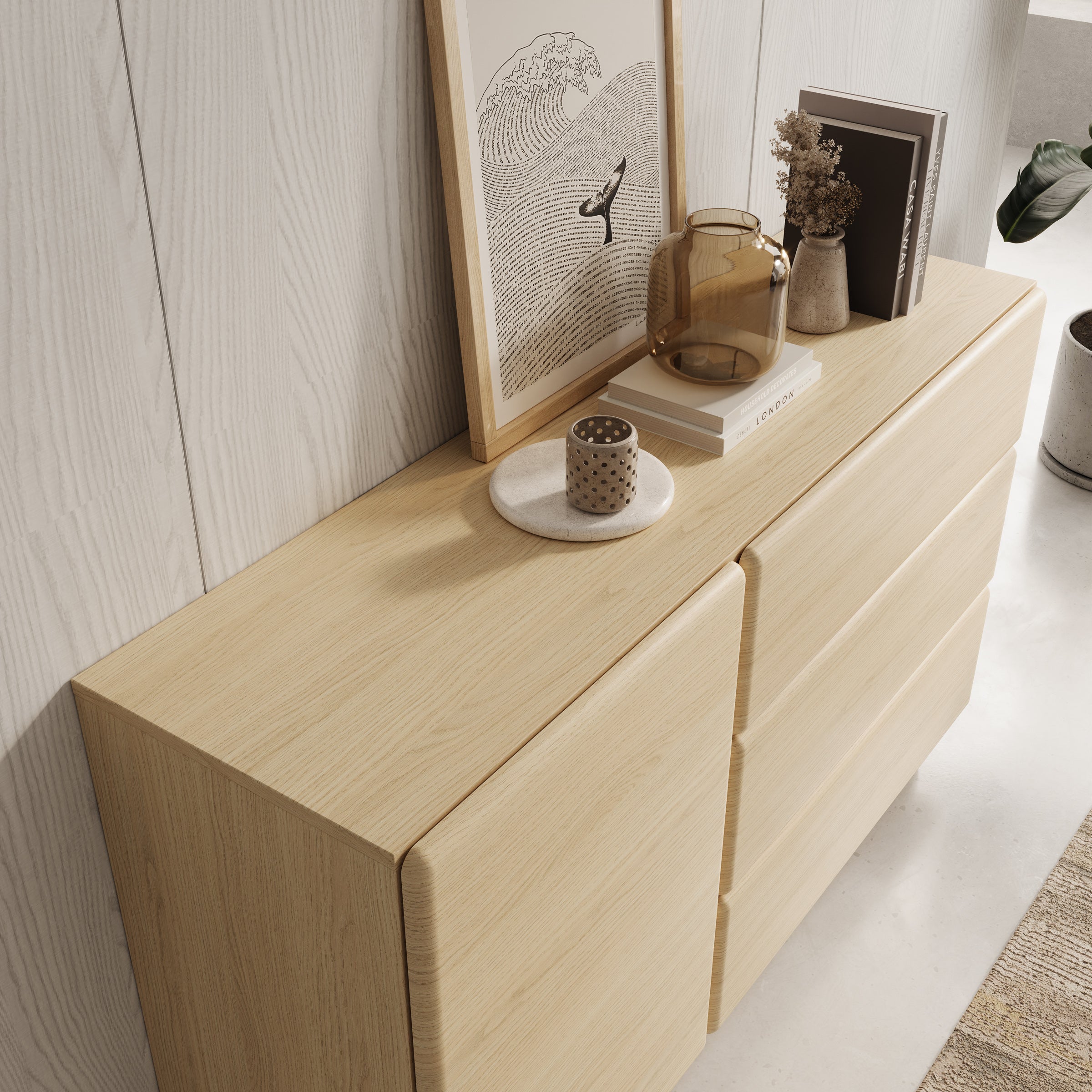 Luvano - Dressoir - Licht eikenpatron - 130x38x80 cm