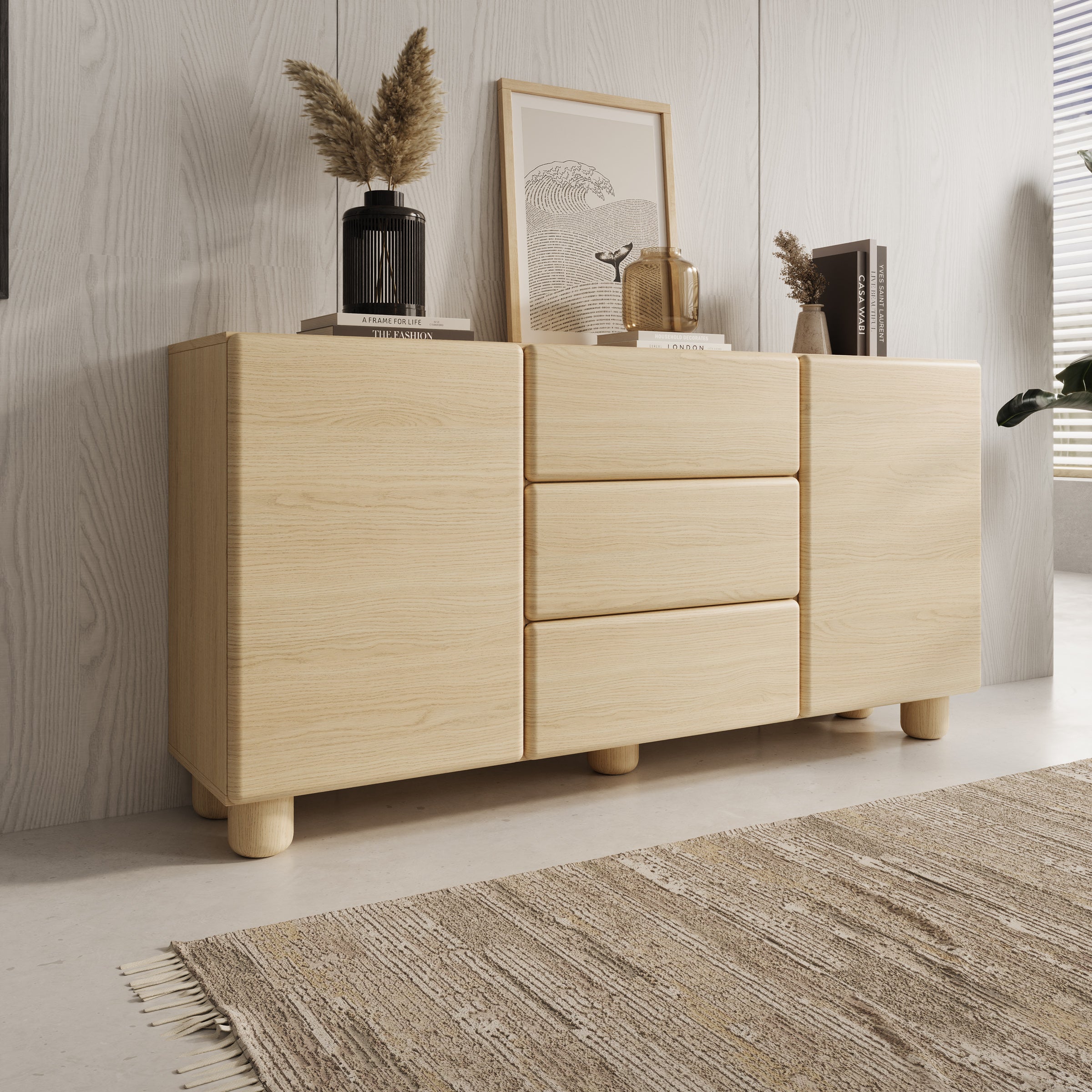 Luvano - Dressoir - Licht eikenpatron - 160x38x80 cm
