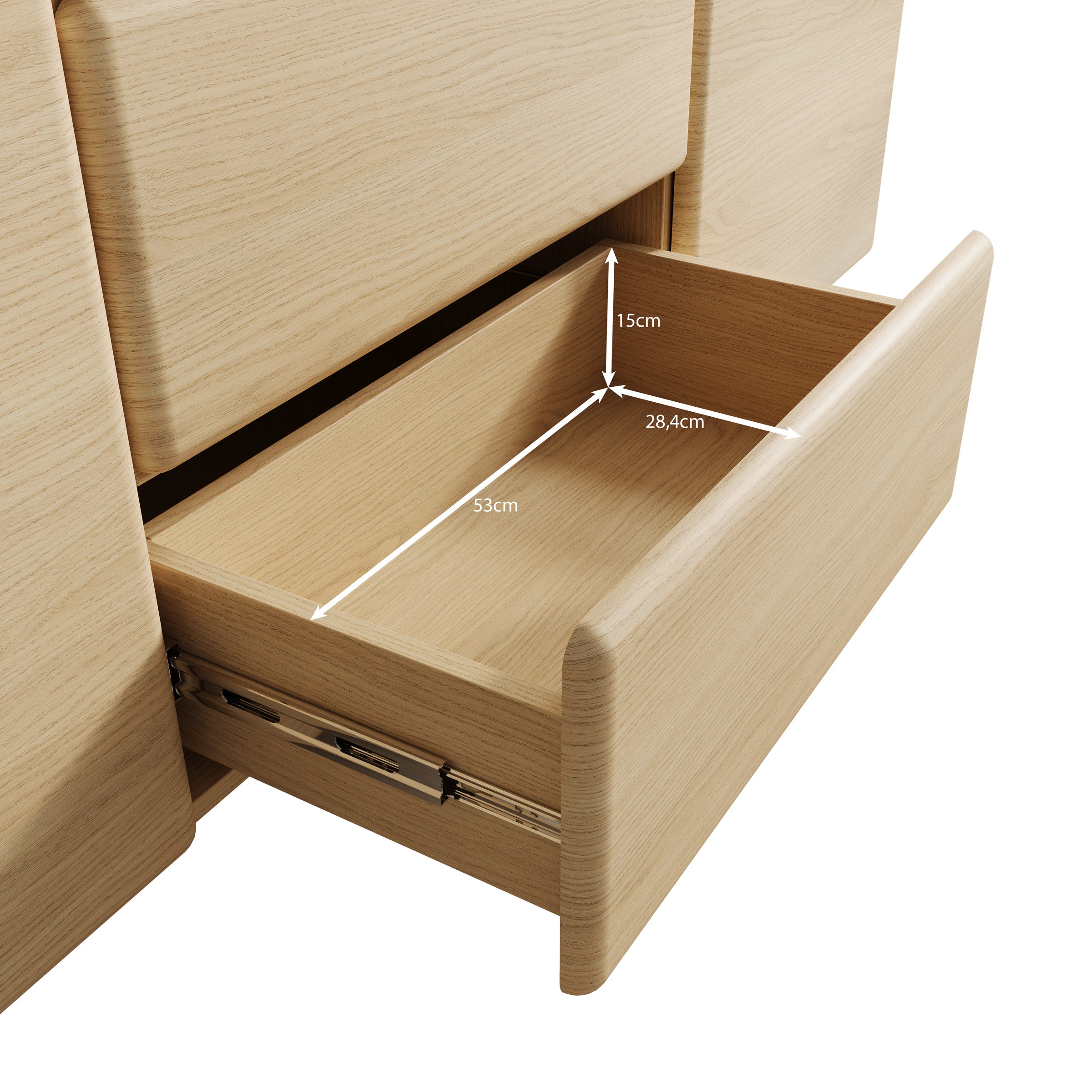 Luvano - Dressoir - Licht eikenpatron - 160x38x80 cm