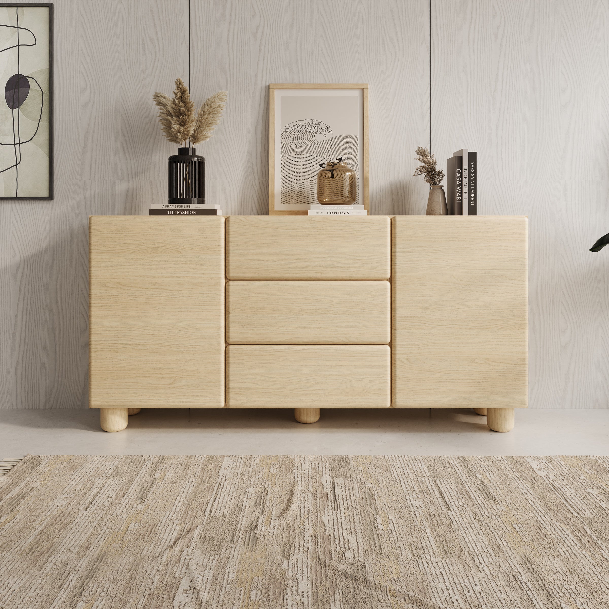 Luvano - Dressoir - Licht eikenpatron - 160x38x80 cm