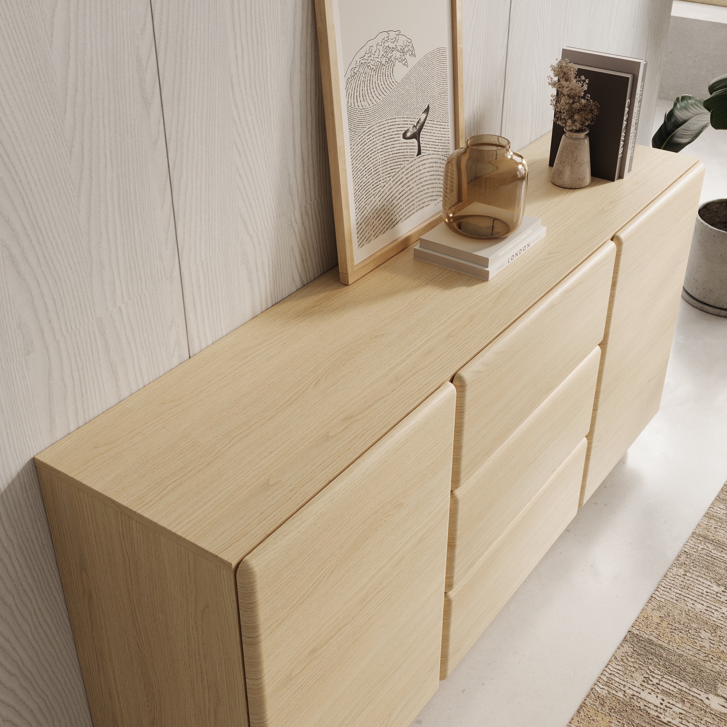 Luvano - Dressoir - Licht eikenpatron - 160x38x80 cm