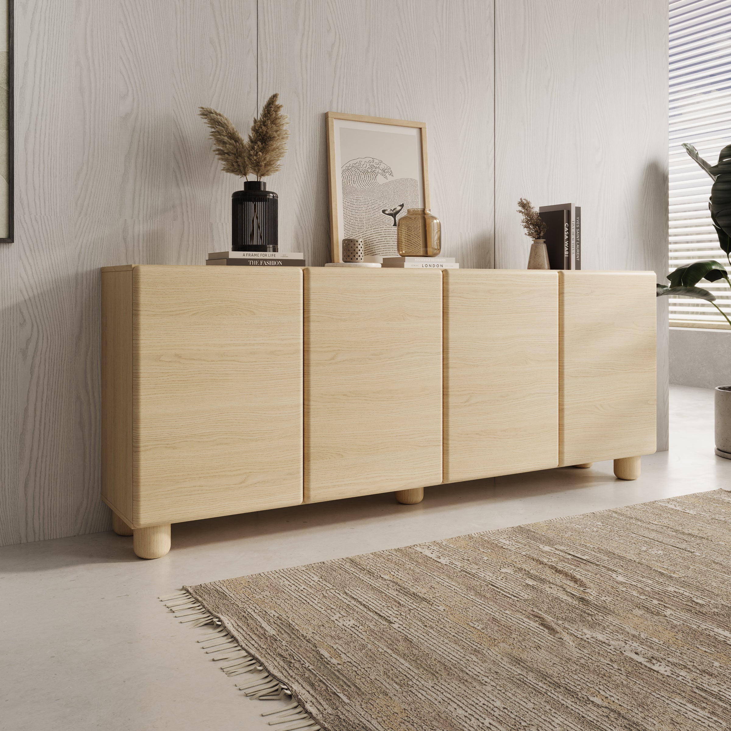 Luvano - Dressoir - Licht eikenpatron - 200x38x80 cm