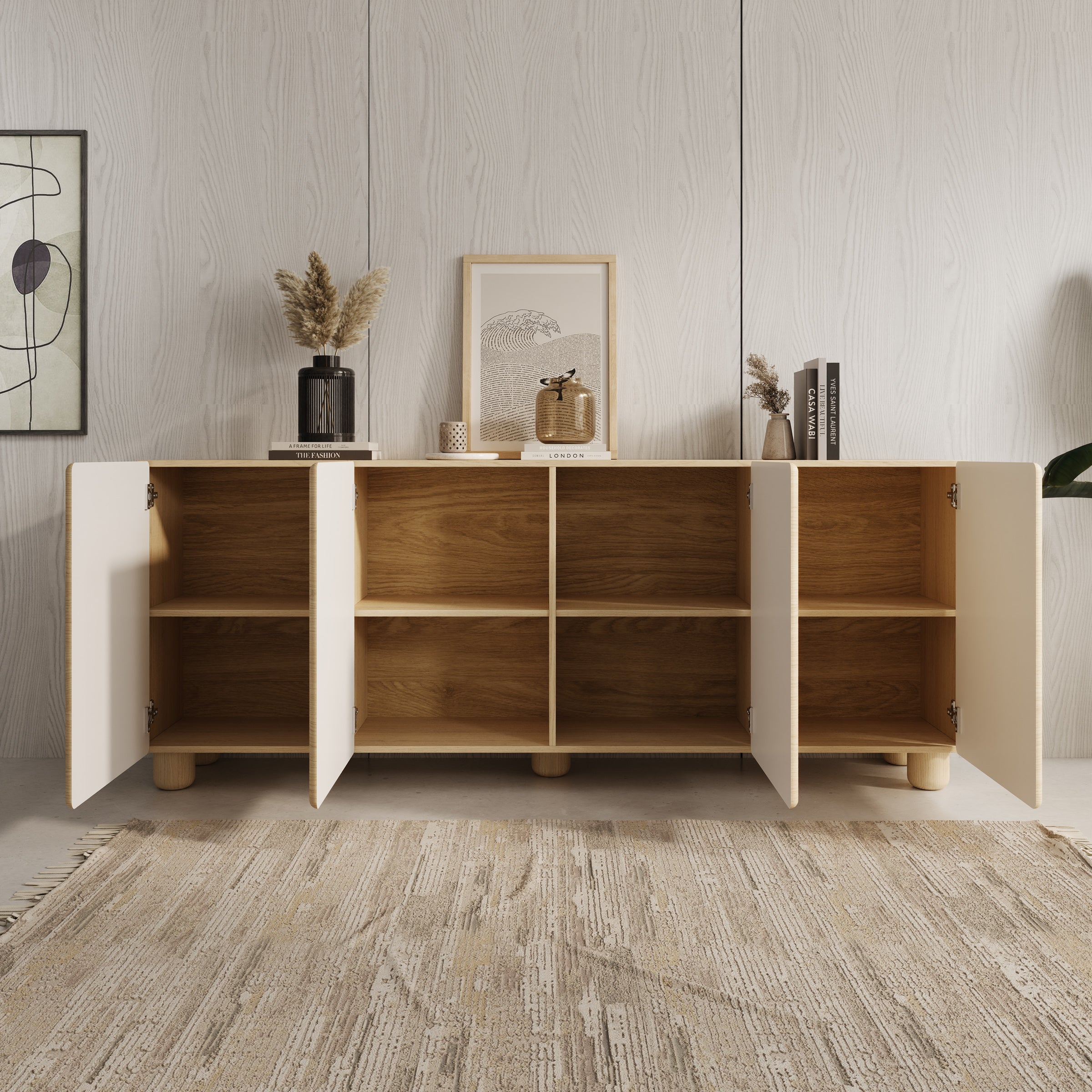 Luvano - Dressoir - Licht eikenpatron - 200x38x80 cm