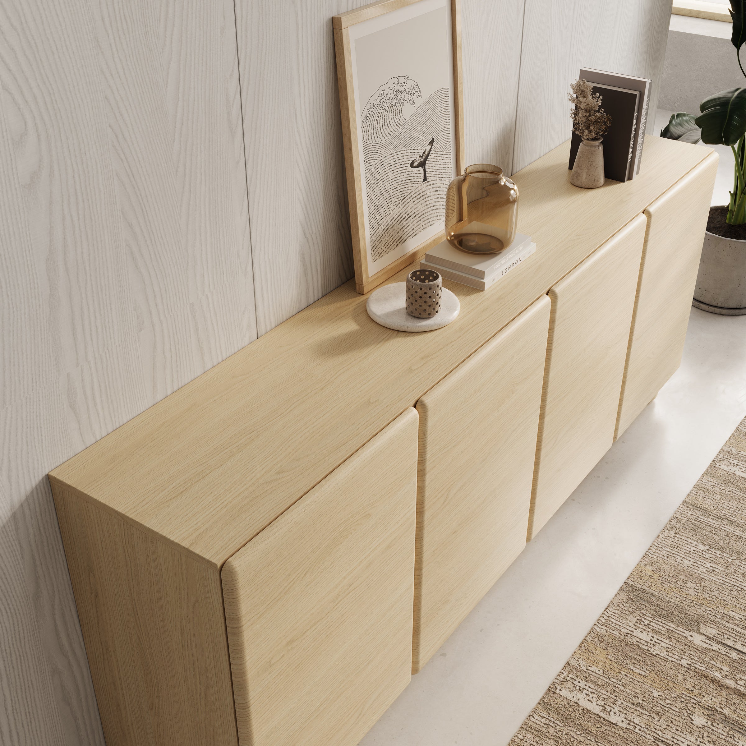 Luvano - Dressoir - Licht eikenpatron - 200x38x80 cm
