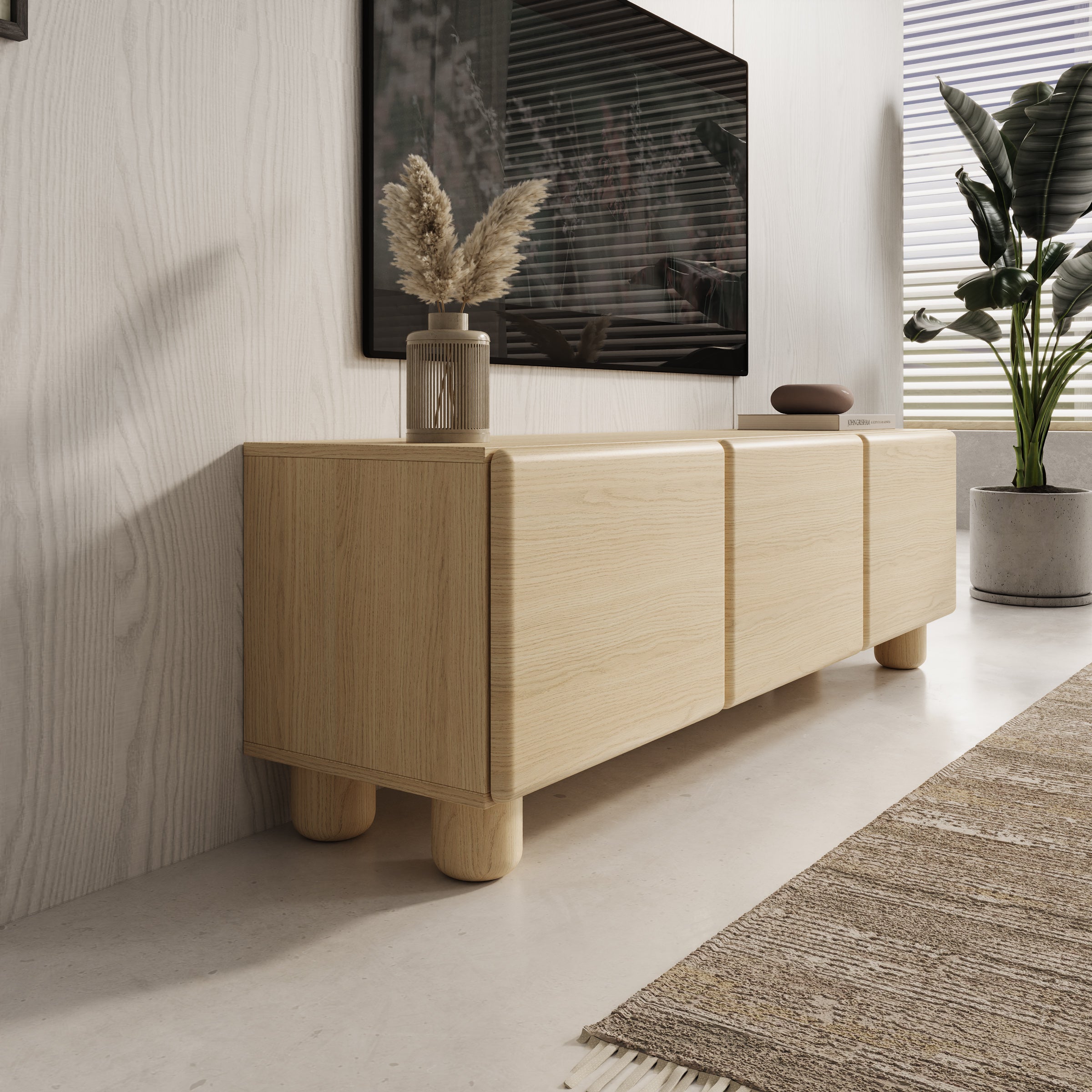 Luvano - TV-Meubel - Licht eikenpatroon - 150x38x47 cm