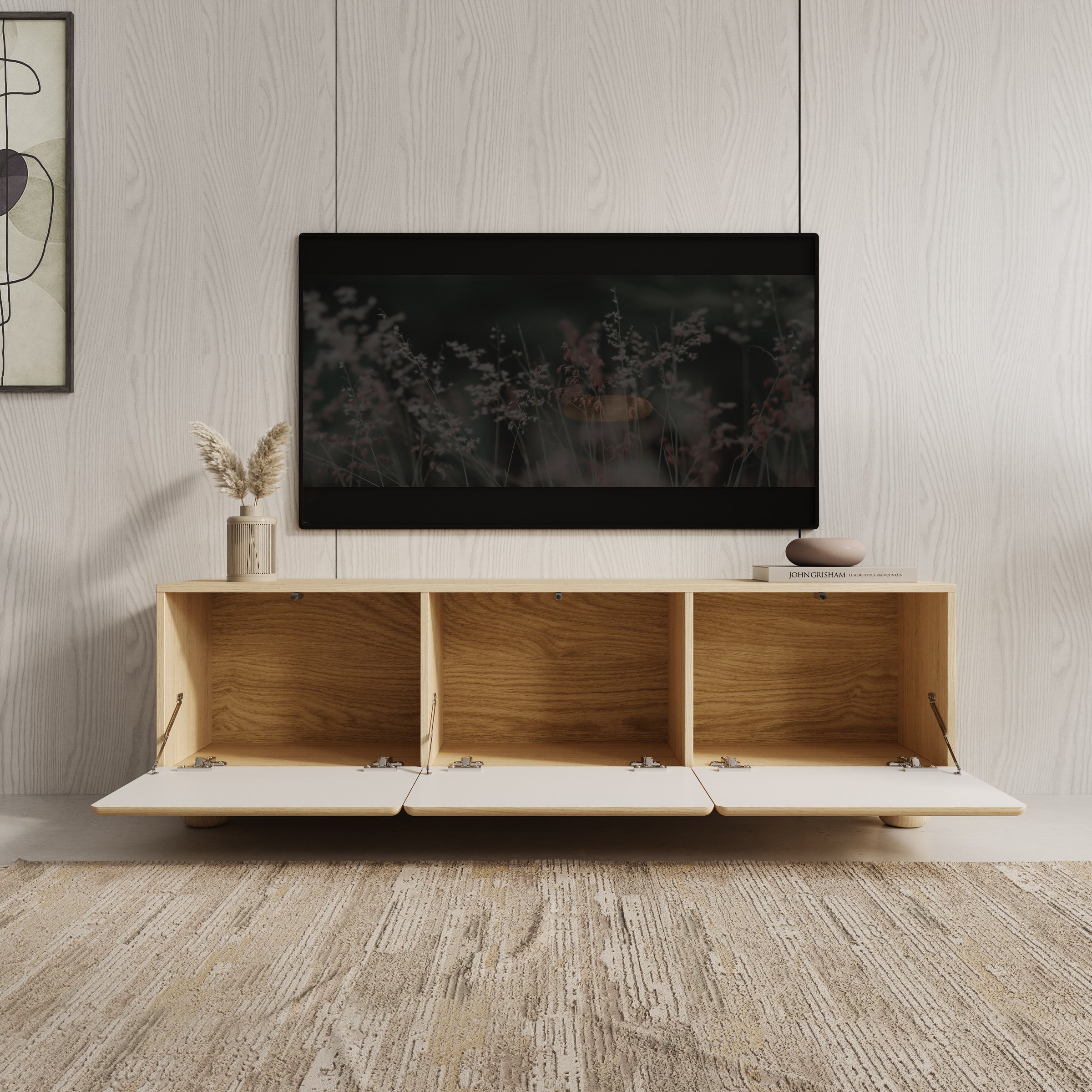 Luvano - TV-Meubel - Licht eikenpatroon - 150x38x47 cm
