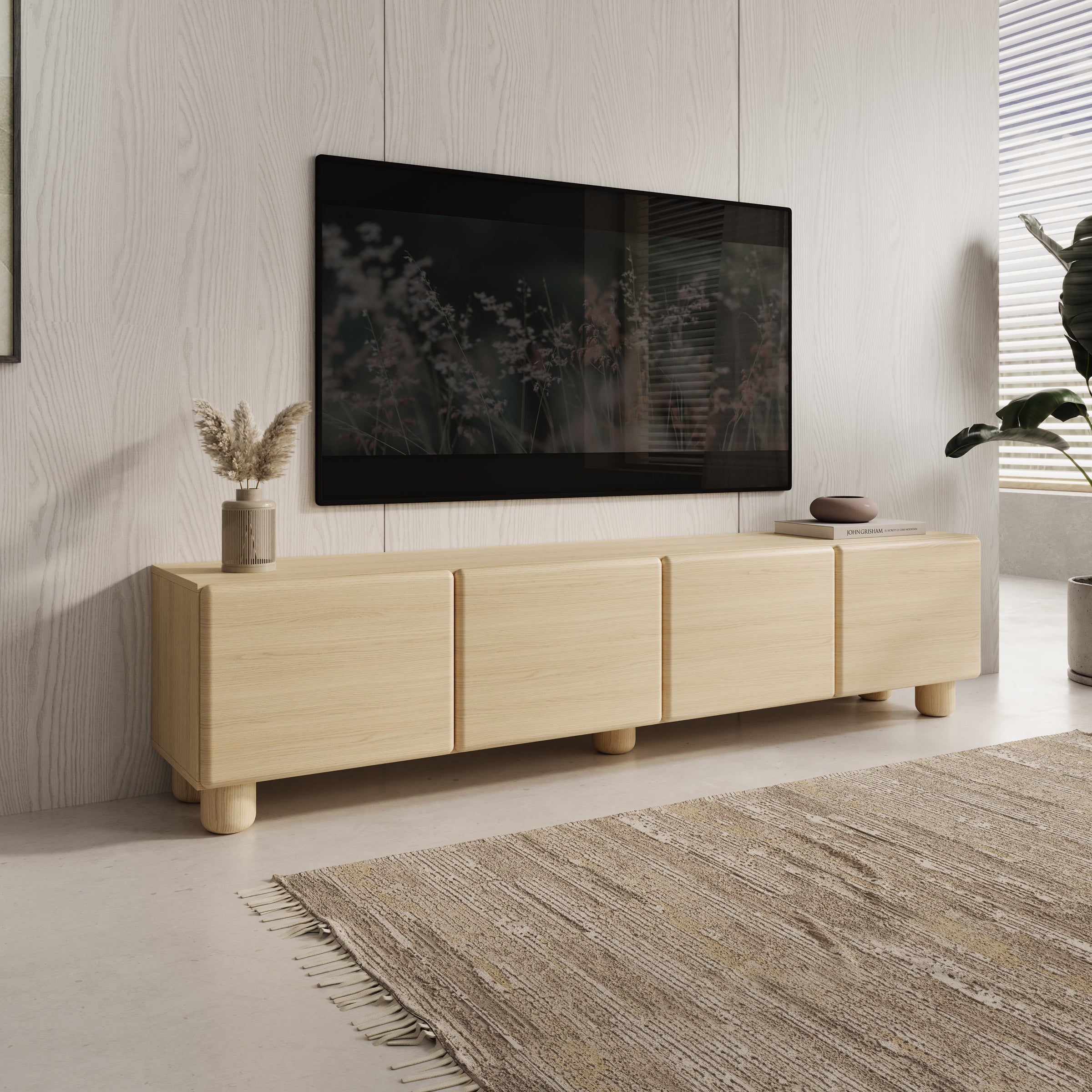 Luvano - TV-Meubel - Licht eikenpatroon - 200x38x47 cm