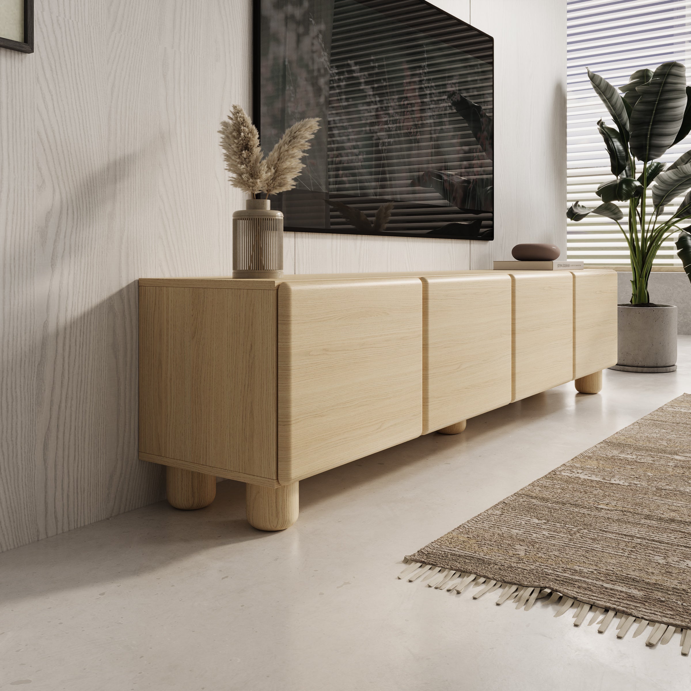 Luvano - TV-Meubel - Licht eikenpatroon - 200x38x47 cm