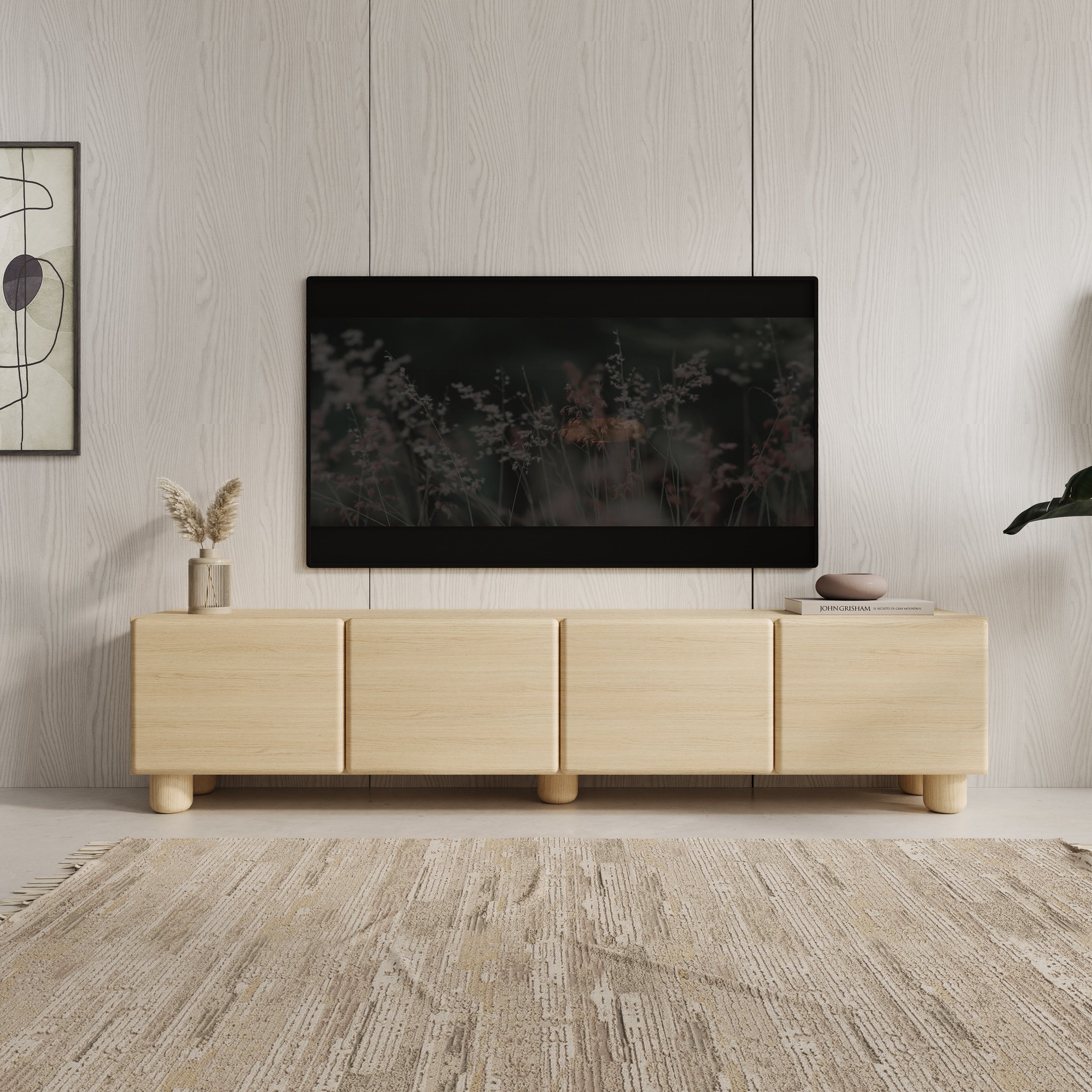 Luvano - TV-Meubel - Licht eikenpatroon - 200x38x47 cm