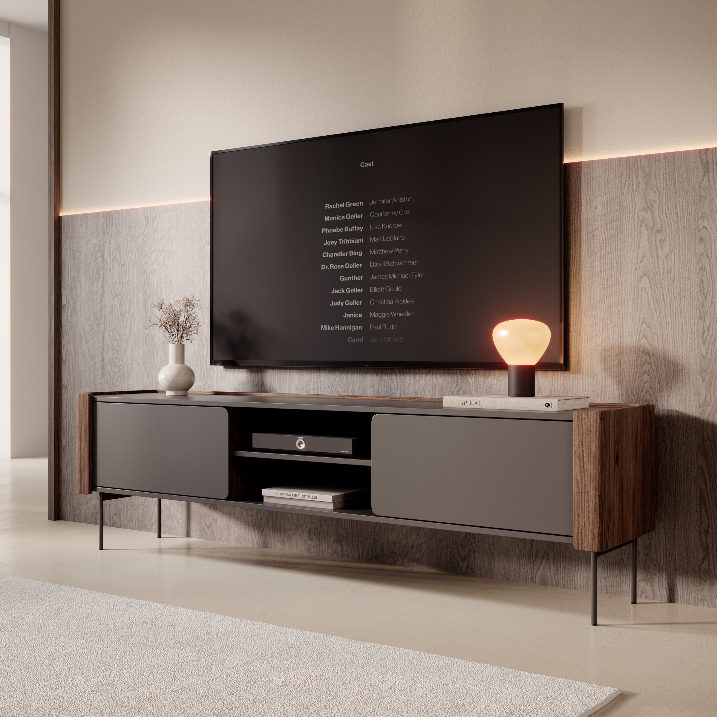 Lux - TV-Meubel - Zwart - 180x39x52 cm