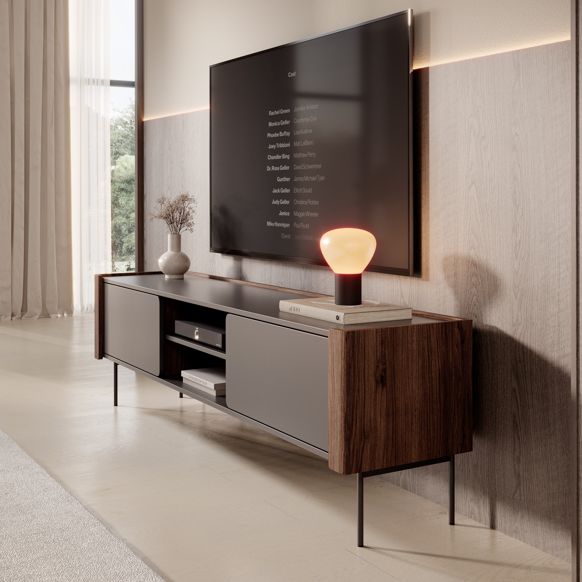 Lux - TV-Meubel - Zwart - 180x39x52 cm