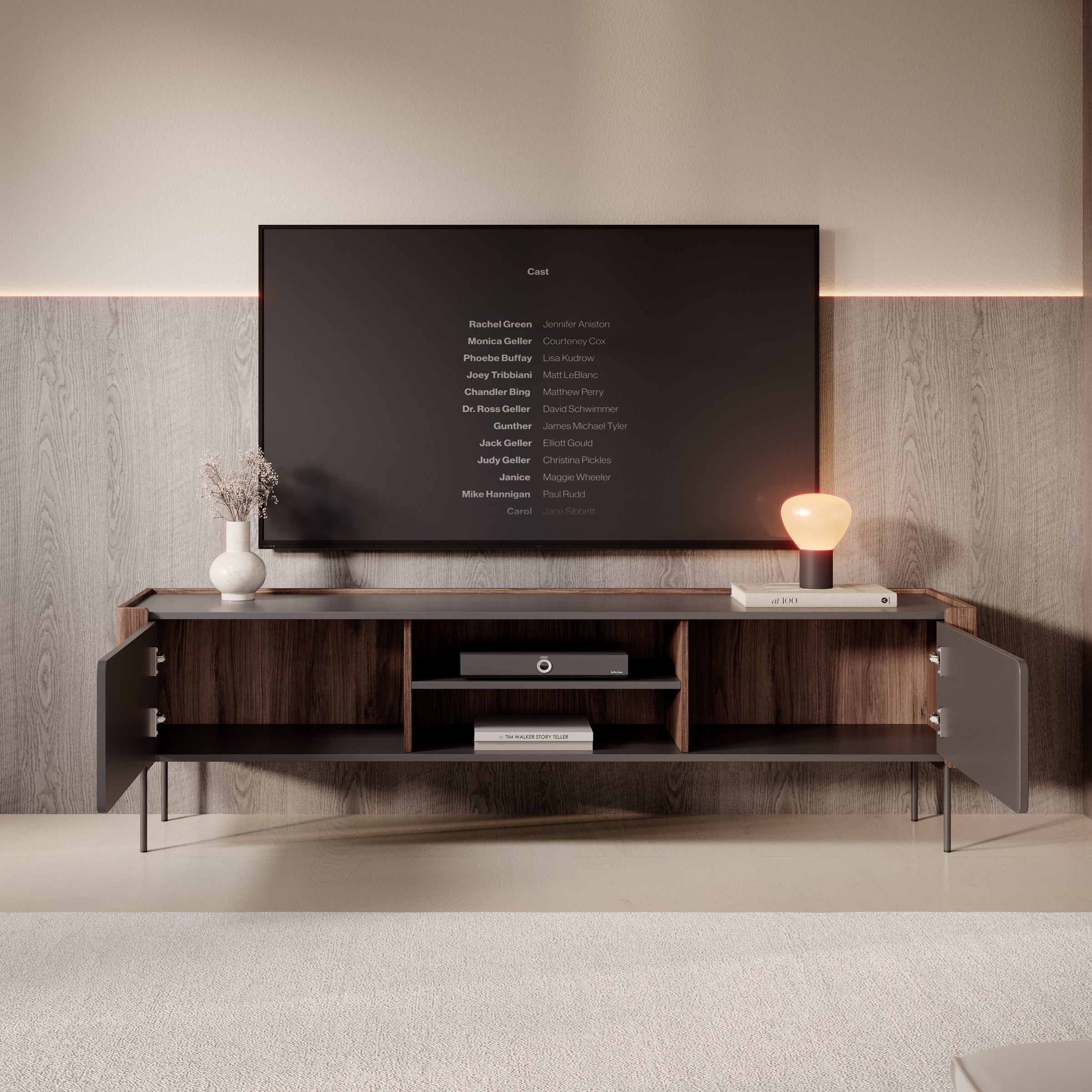 Lux - TV-Meubel - Zwart - 180x39x52 cm