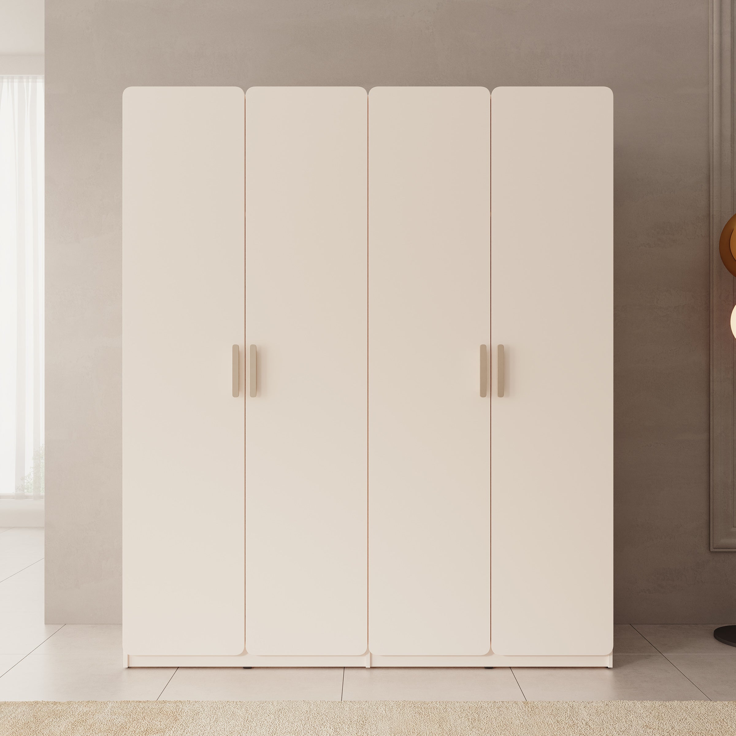 Luzon - Kledingkast 4 deurs - Beige - 179x58x210 cm