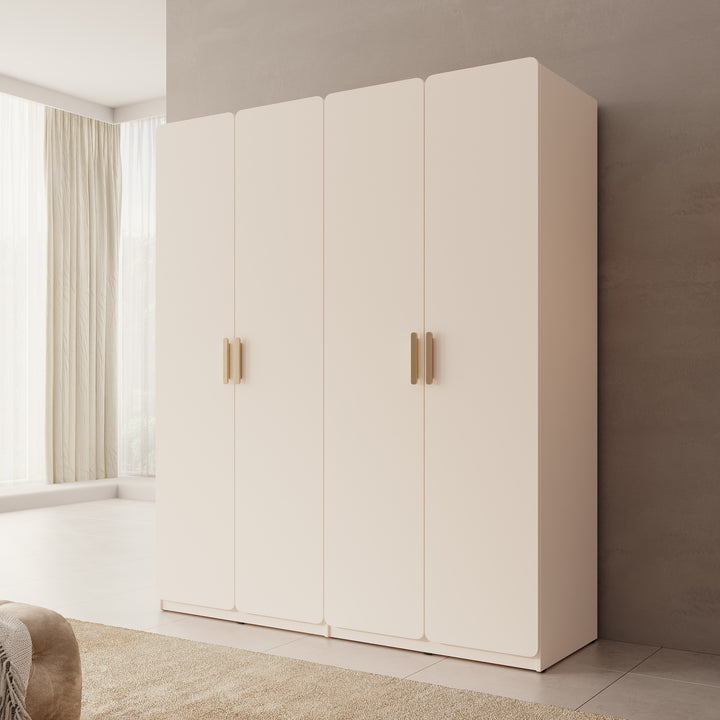 Luzon - Kledingkast 4 deurs - Beige - 179x58x210 cm