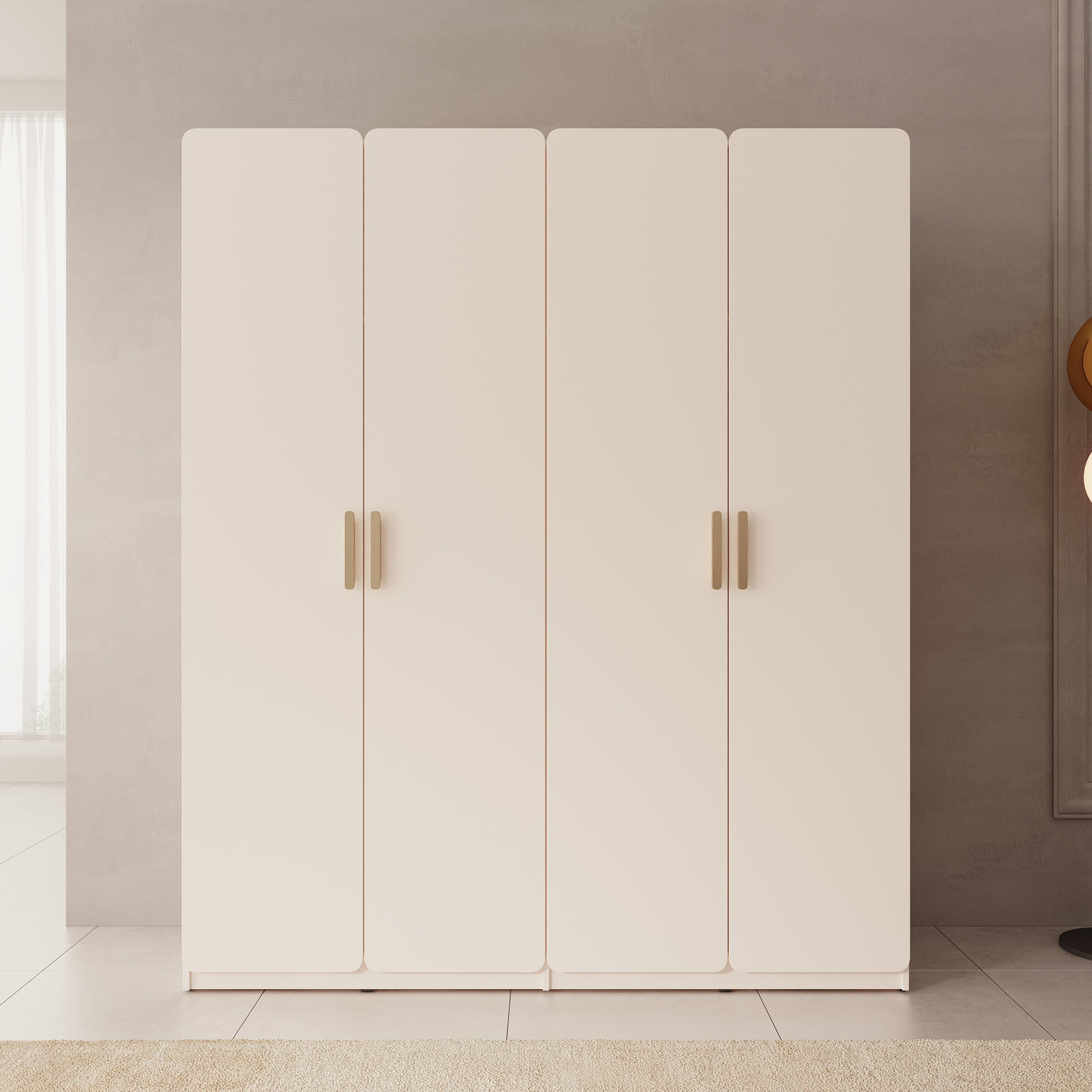 Luzon - Kledingkast 4 deurs - Beige - 179x58x210 cm