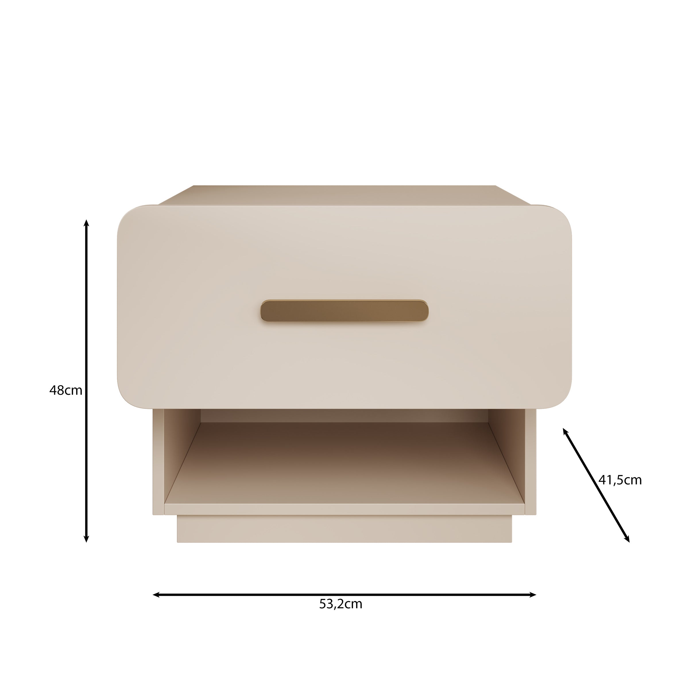 Luzon - Nachtkastje set van 2 - Beige - 53x42x48 cm