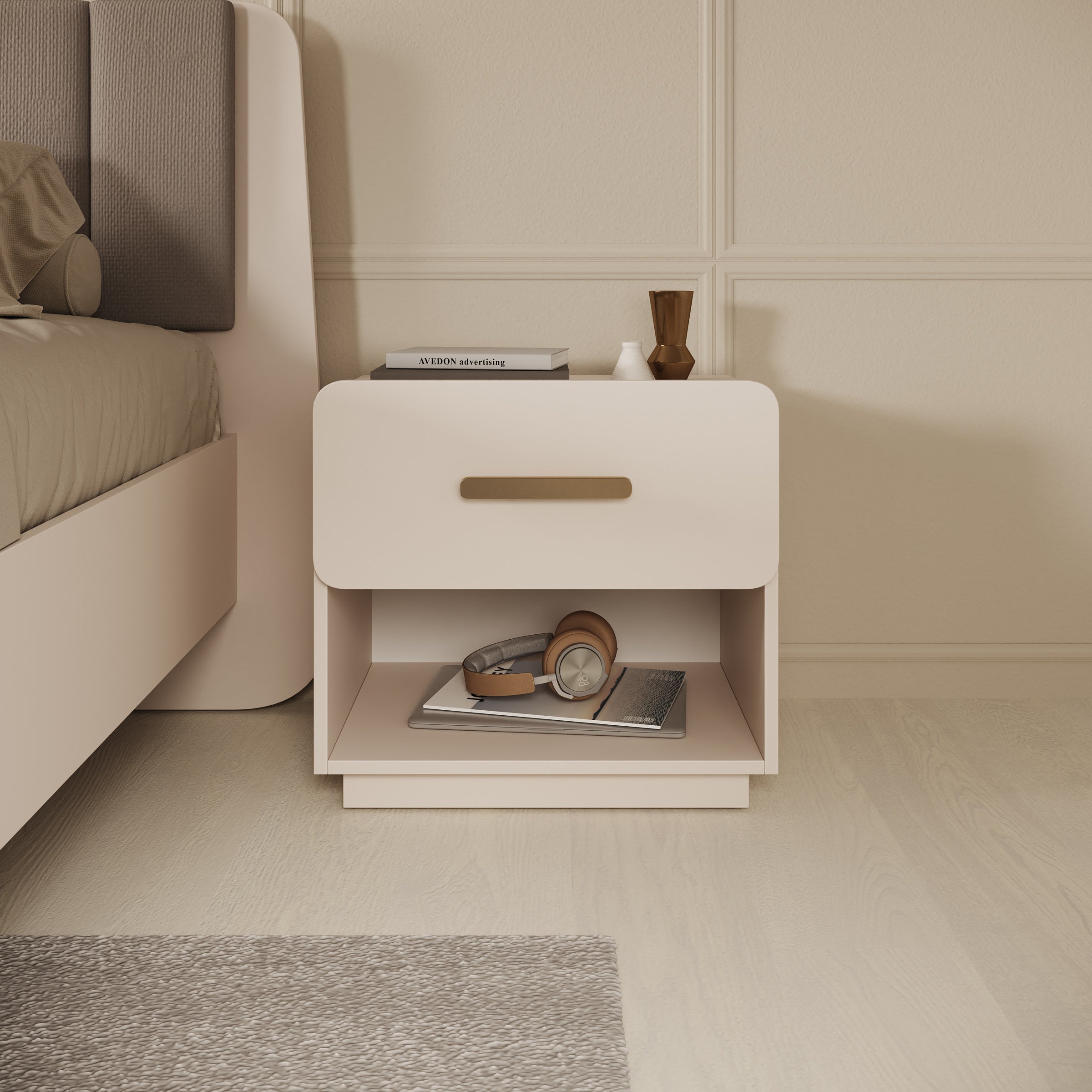 Luzon - Nachtkastje set van 2 - Beige - 53x42x48 cm