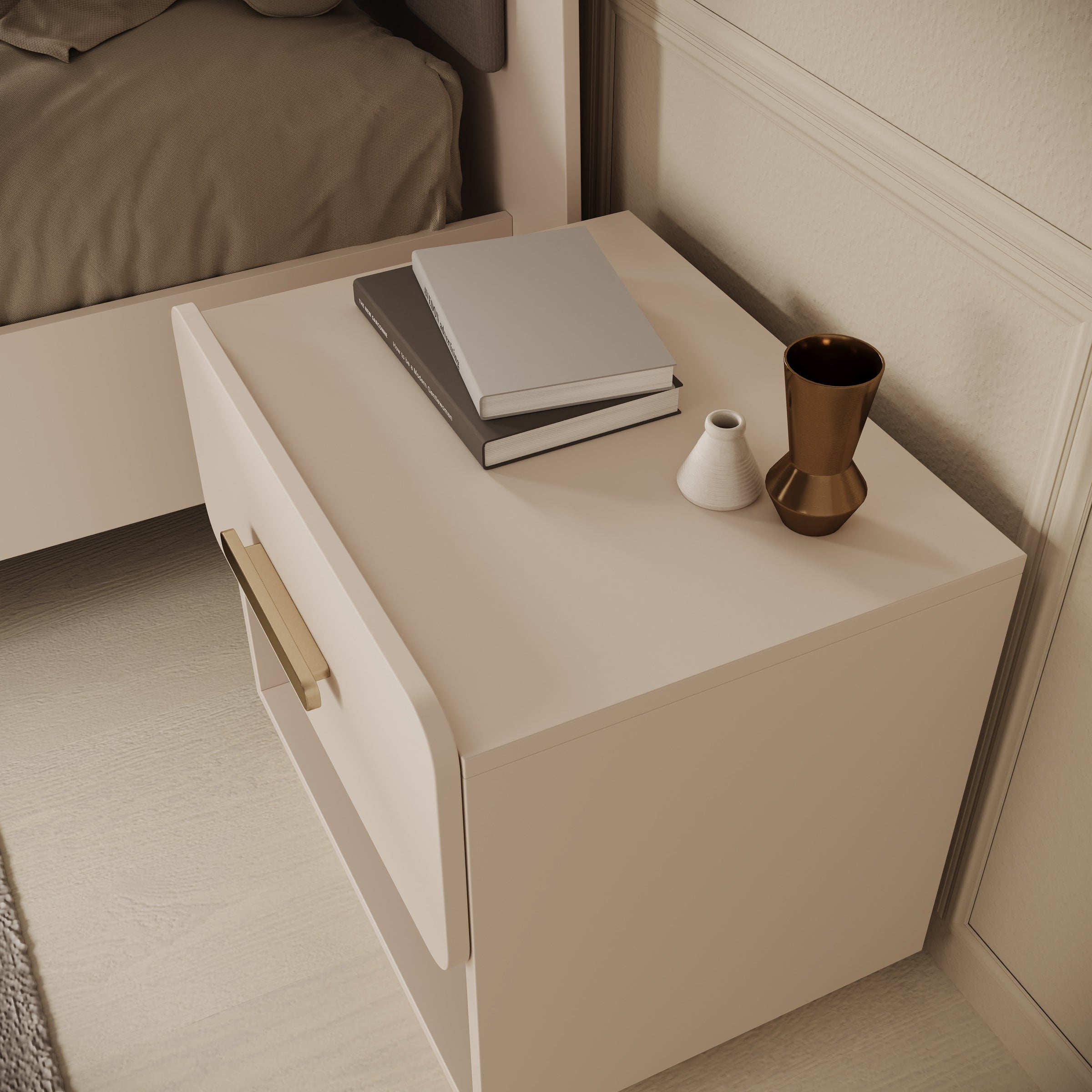 Luzon - Nachtkastje set van 2 - Beige - 53x42x48 cm